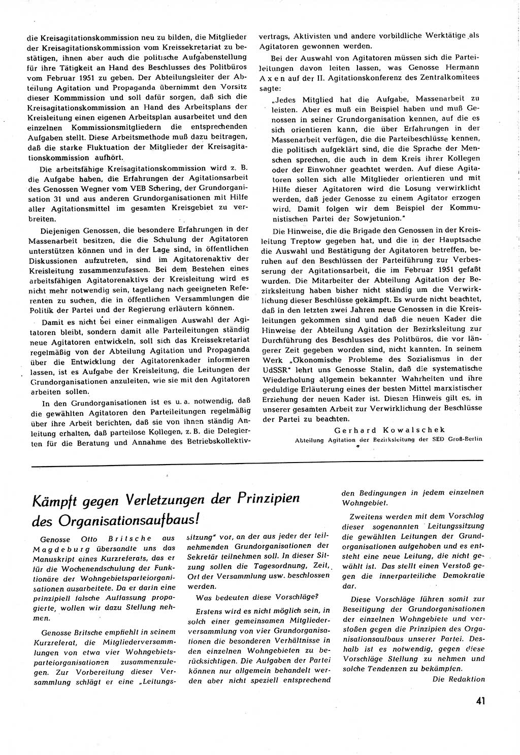 Neuer Weg (NW), Organ des Zentralkomitees (ZK) [Sozialistische Einheitspartei Deutschlands (SED)] für alle Parteiarbeiter, 8. Jahrgang [Deutsche Demokratische Republik (DDR)] 1953, Heft 4/41 (NW ZK SED DDR 1953, H. 4/41)