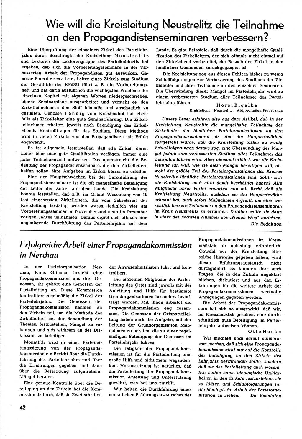 Neuer Weg (NW), Organ des Zentralkomitees (ZK) [Sozialistische Einheitspartei Deutschlands (SED)] für alle Parteiarbeiter, 8. Jahrgang [Deutsche Demokratische Republik (DDR)] 1953, Heft 4/42 (NW ZK SED DDR 1953, H. 4/42)