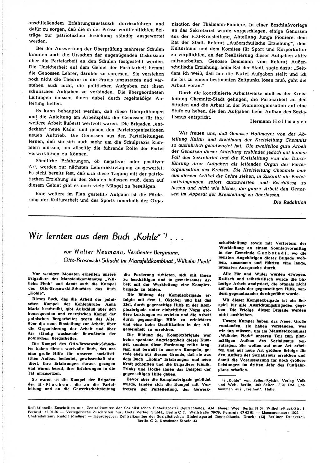 Neuer Weg (NW), Organ des Zentralkomitees (ZK) [Sozialistische Einheitspartei Deutschlands (SED)] für alle Parteiarbeiter, 8. Jahrgang [Deutsche Demokratische Republik (DDR)] 1953, Heft 4/44 (NW ZK SED DDR 1953, H. 4/44)