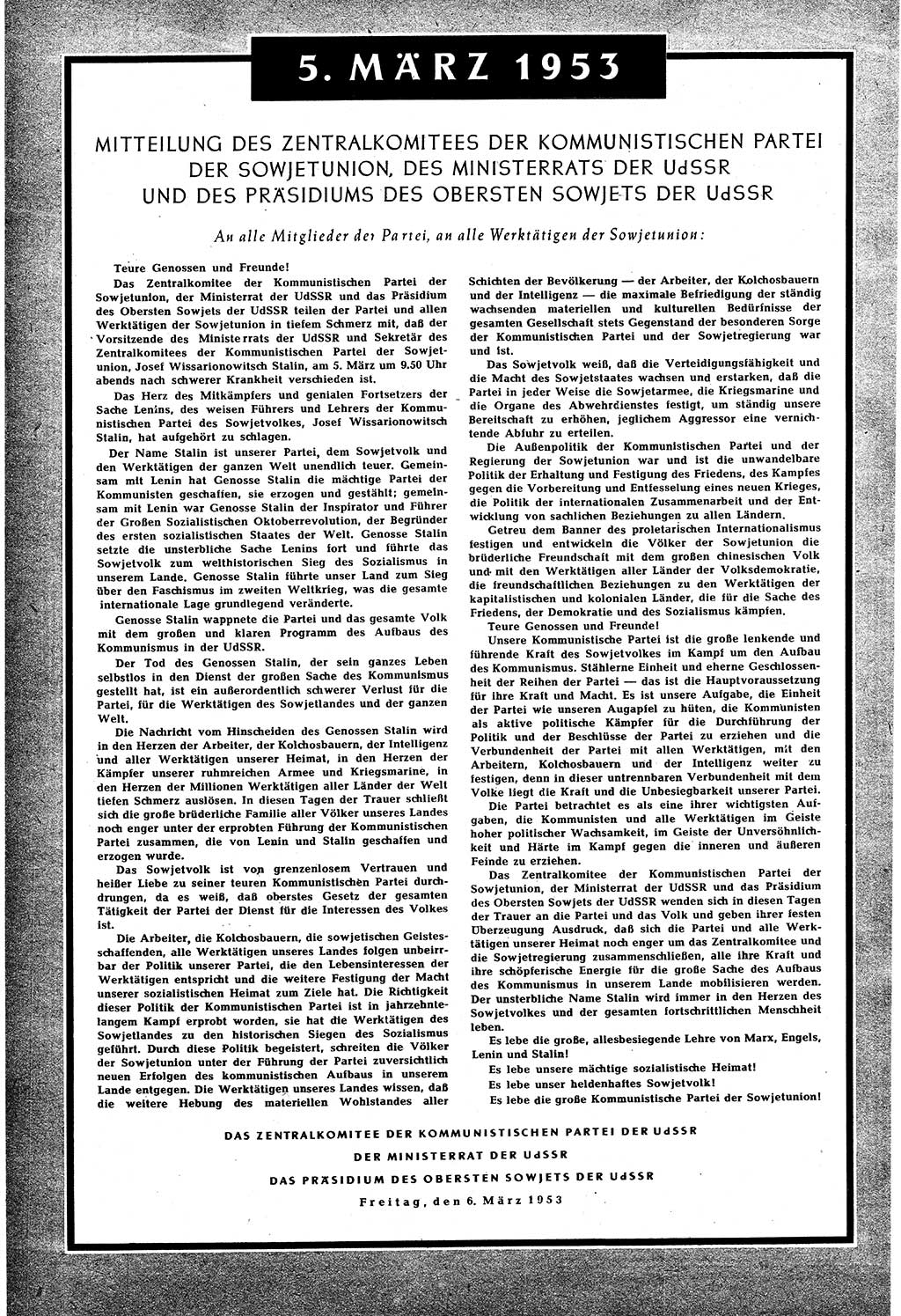 Neuer Weg (NW), Organ des Zentralkomitees (ZK) [Sozialistische Einheitspartei Deutschlands (SED)] für alle Parteiarbeiter, 8. Jahrgang [Deutsche Demokratische Republik (DDR)] 1953, Heft 6 (NW ZK SED DDR 1953, H. 6)