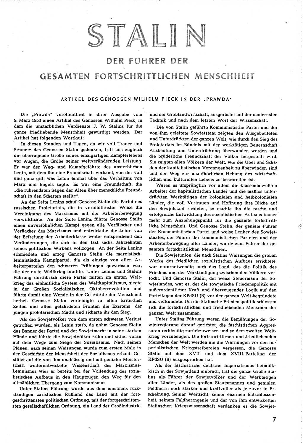 Neuer Weg (NW), Organ des Zentralkomitees (ZK) [Sozialistische Einheitspartei Deutschlands (SED)] für alle Parteiarbeiter, 8. Jahrgang [Deutsche Demokratische Republik (DDR)] 1953, Heft 6/7 (NW ZK SED DDR 1953, H. 6/7)