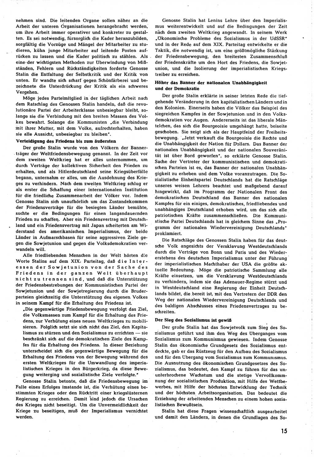 Neuer Weg (NW), Organ des Zentralkomitees (ZK) [Sozialistische Einheitspartei Deutschlands (SED)] für alle Parteiarbeiter, 8. Jahrgang [Deutsche Demokratische Republik (DDR)] 1953, Heft 6/15 (NW ZK SED DDR 1953, H. 6/15)