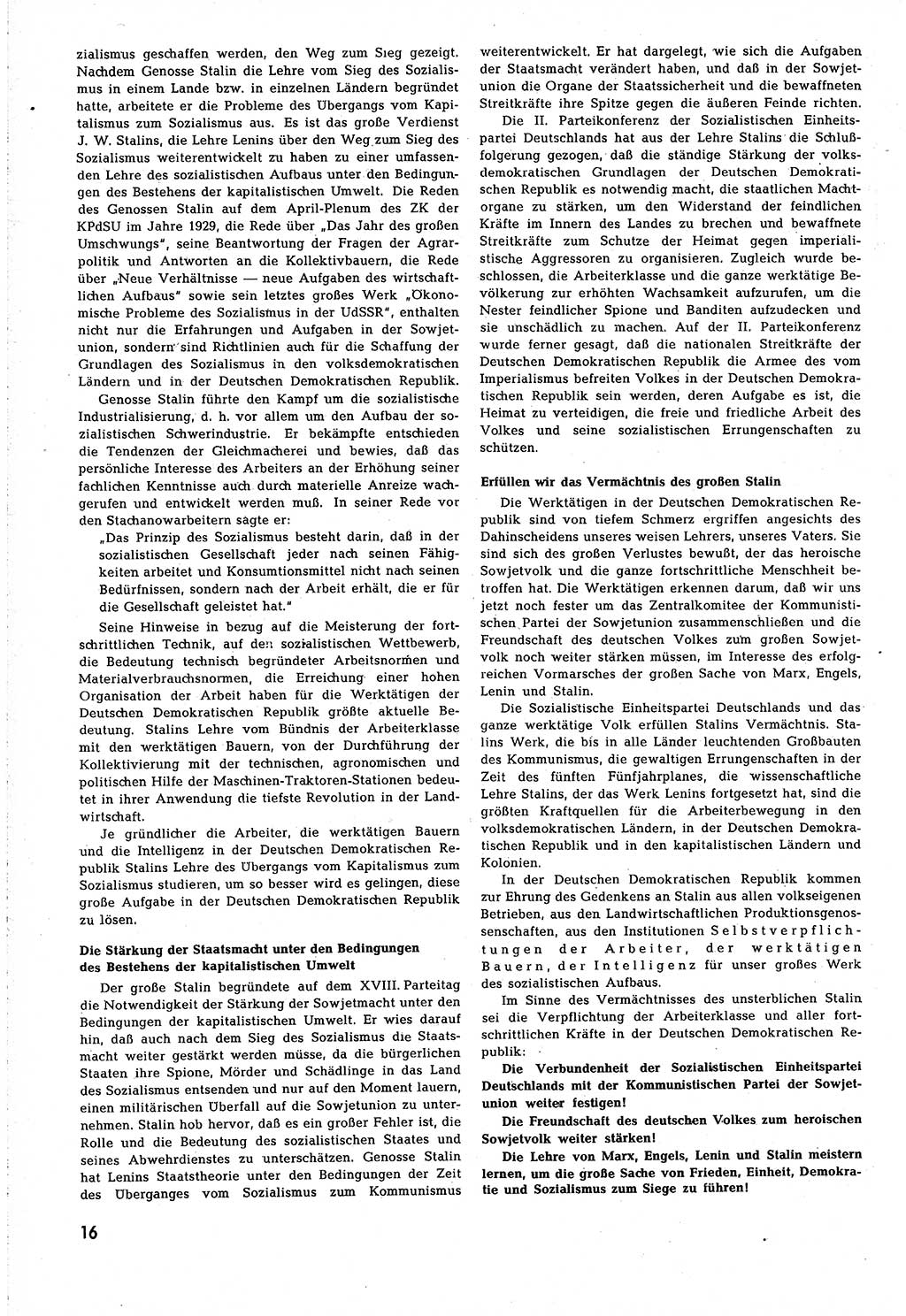 Neuer Weg (NW), Organ des Zentralkomitees (ZK) [Sozialistische Einheitspartei Deutschlands (SED)] für alle Parteiarbeiter, 8. Jahrgang [Deutsche Demokratische Republik (DDR)] 1953, Heft 6/16 (NW ZK SED DDR 1953, H. 6/16)