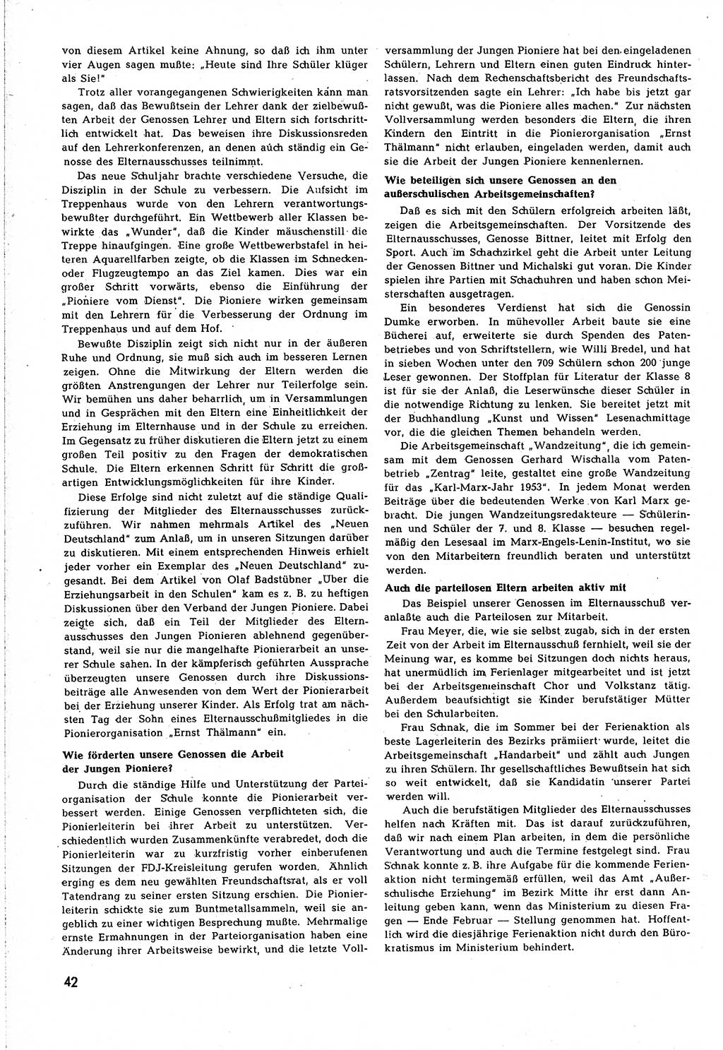 Neuer Weg (NW), Organ des Zentralkomitees (ZK) [Sozialistische Einheitspartei Deutschlands (SED)] für alle Parteiarbeiter, 8. Jahrgang [Deutsche Demokratische Republik (DDR)] 1953, Heft 7/42 (NW ZK SED DDR 1953, H. 7/42)