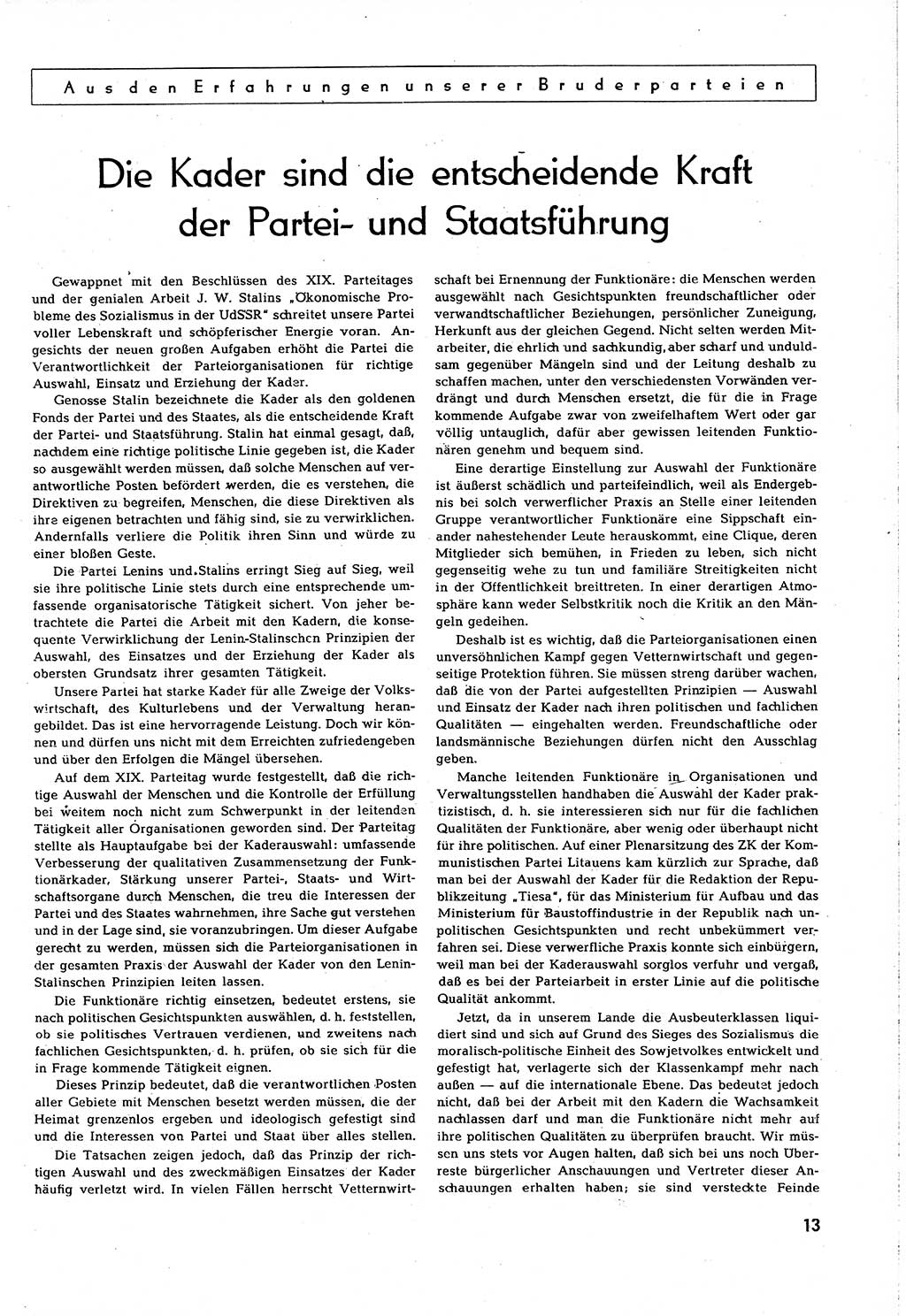 Neuer Weg (NW), Organ des Zentralkomitees (ZK) [Sozialistische Einheitspartei Deutschlands (SED)] für alle Parteiarbeiter, 8. Jahrgang [Deutsche Demokratische Republik (DDR)] 1953, Heft 8/13 (NW ZK SED DDR 1953, H. 8/13)