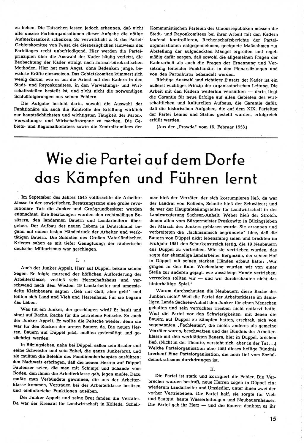 Neuer Weg (NW), Organ des Zentralkomitees (ZK) [Sozialistische Einheitspartei Deutschlands (SED)] für alle Parteiarbeiter, 8. Jahrgang [Deutsche Demokratische Republik (DDR)] 1953, Heft 8/15 (NW ZK SED DDR 1953, H. 8/15)