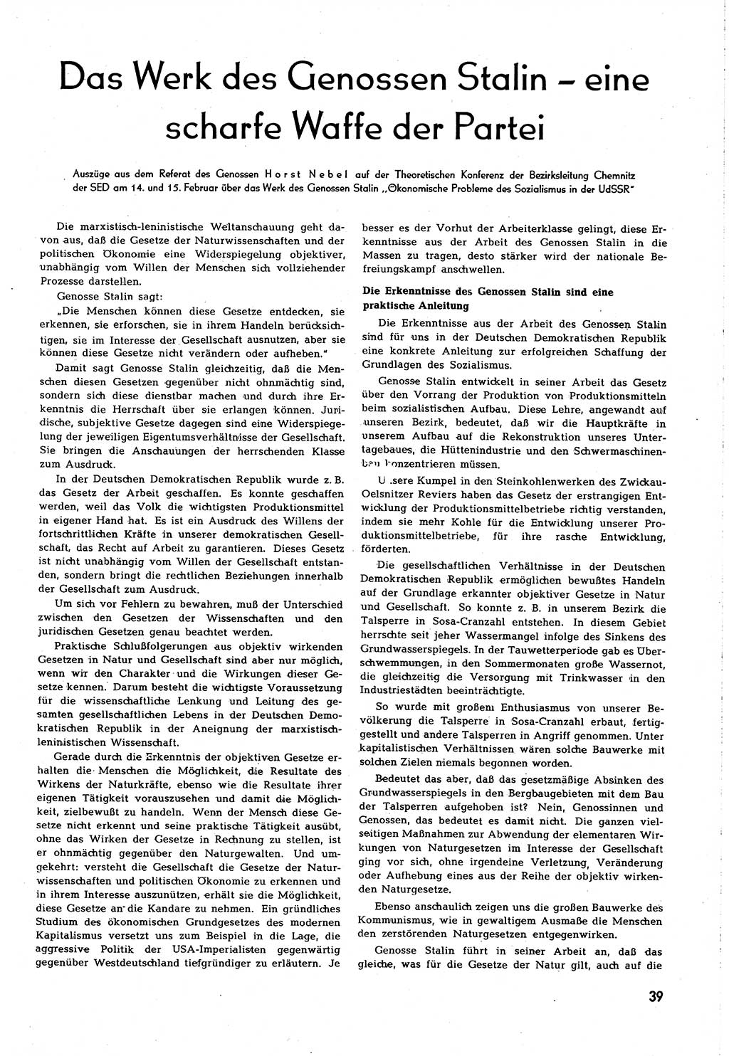 Neuer Weg (NW), Organ des Zentralkomitees (ZK) [Sozialistische Einheitspartei Deutschlands (SED)] für alle Parteiarbeiter, 8. Jahrgang [Deutsche Demokratische Republik (DDR)] 1953, Heft 8/39 (NW ZK SED DDR 1953, H. 8/39)