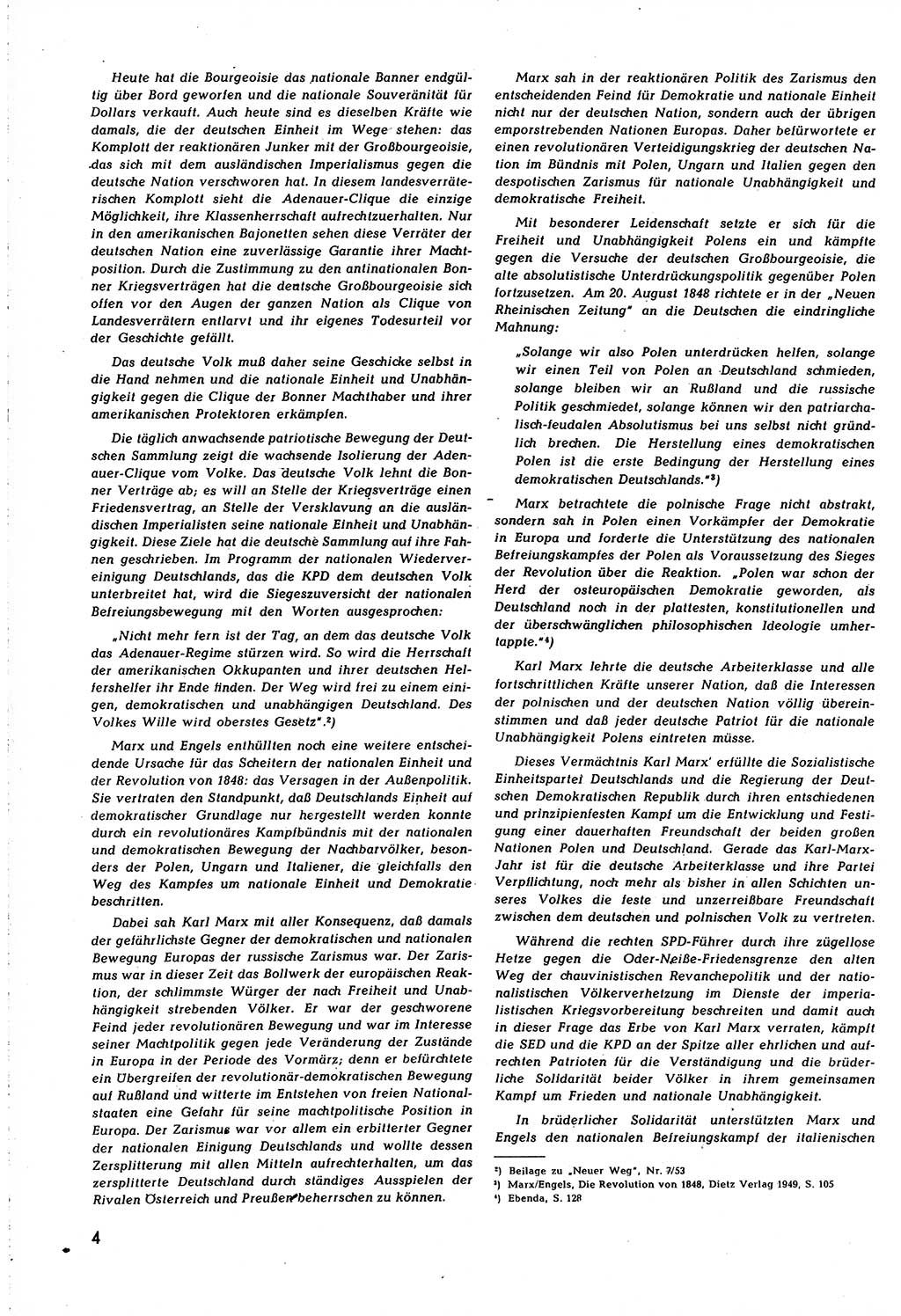 Neuer Weg (NW), Organ des Zentralkomitees (ZK) [Sozialistische Einheitspartei Deutschlands (SED)] für alle Parteiarbeiter, 8. Jahrgang [Deutsche Demokratische Republik (DDR)] 1953, Heft 9/4 (NW ZK SED DDR 1953, H. 9/4)