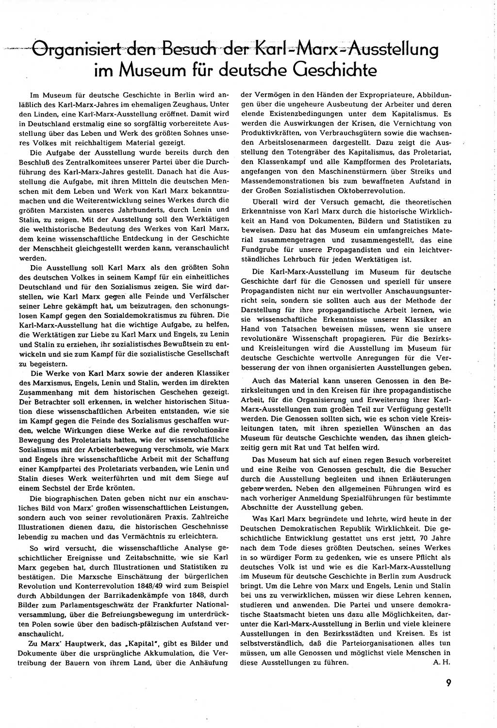 Neuer Weg (NW), Organ des Zentralkomitees (ZK) [Sozialistische Einheitspartei Deutschlands (SED)] für alle Parteiarbeiter, 8. Jahrgang [Deutsche Demokratische Republik (DDR)] 1953, Heft 9/9 (NW ZK SED DDR 1953, H. 9/9)