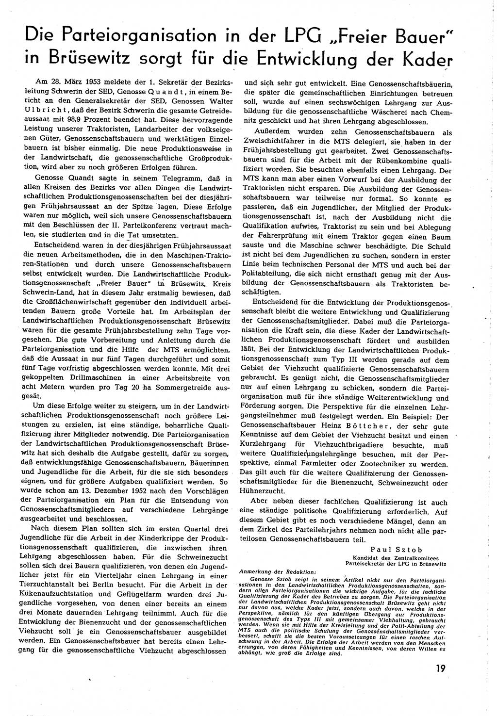 Neuer Weg (NW), Organ des Zentralkomitees (ZK) [Sozialistische Einheitspartei Deutschlands (SED)] für alle Parteiarbeiter, 8. Jahrgang [Deutsche Demokratische Republik (DDR)] 1953, Heft 9/19 (NW ZK SED DDR 1953, H. 9/19)