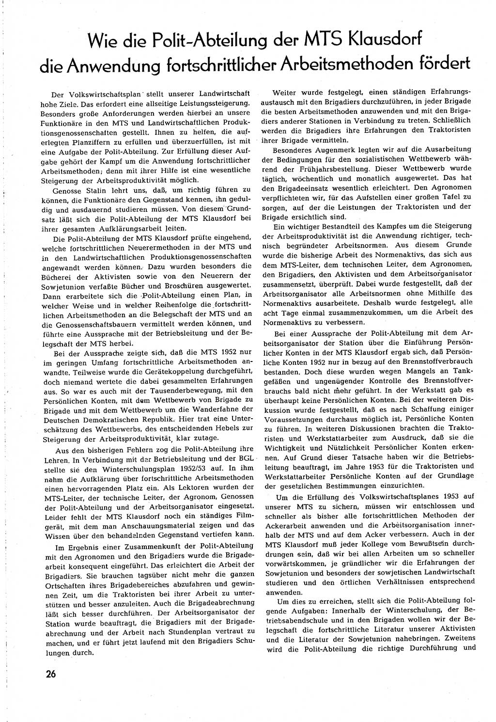 Neuer Weg (NW), Organ des Zentralkomitees (ZK) [Sozialistische Einheitspartei Deutschlands (SED)] für alle Parteiarbeiter, 8. Jahrgang [Deutsche Demokratische Republik (DDR)] 1953, Heft 9/26 (NW ZK SED DDR 1953, H. 9/26)