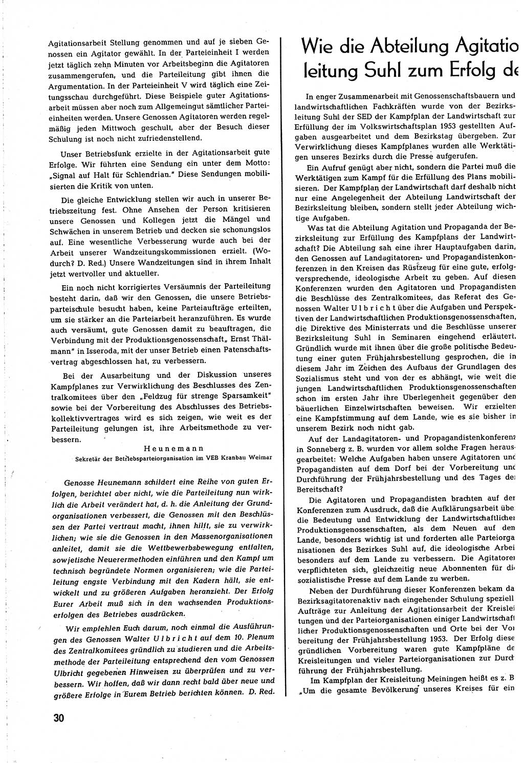 Neuer Weg (NW), Organ des Zentralkomitees (ZK) [Sozialistische Einheitspartei Deutschlands (SED)] für alle Parteiarbeiter, 8. Jahrgang [Deutsche Demokratische Republik (DDR)] 1953, Heft 9/30 (NW ZK SED DDR 1953, H. 9/30)
