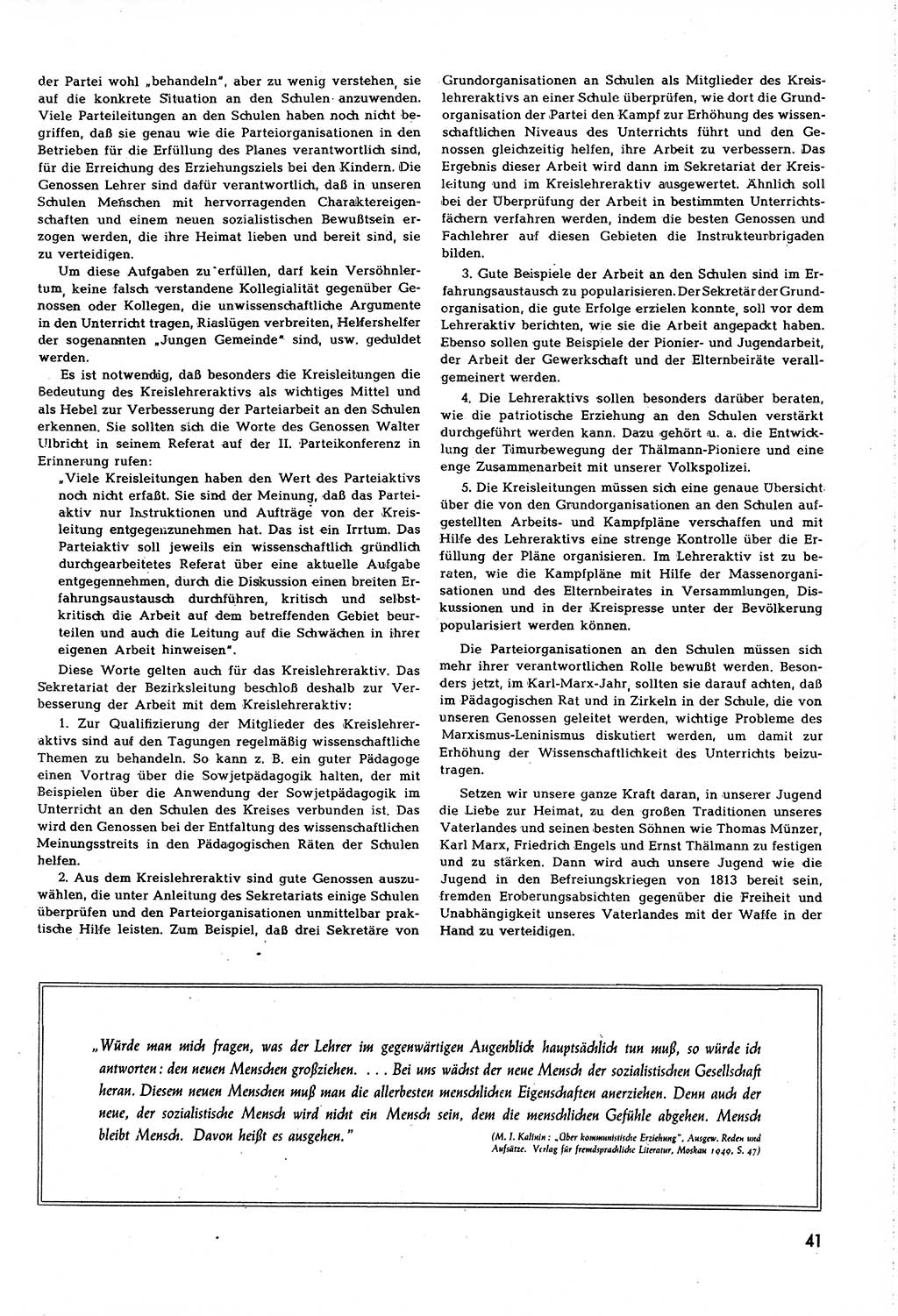 Neuer Weg (NW), Organ des Zentralkomitees (ZK) [Sozialistische Einheitspartei Deutschlands (SED)] für alle Parteiarbeiter, 8. Jahrgang [Deutsche Demokratische Republik (DDR)] 1953, Heft 9/41 (NW ZK SED DDR 1953, H. 9/41)