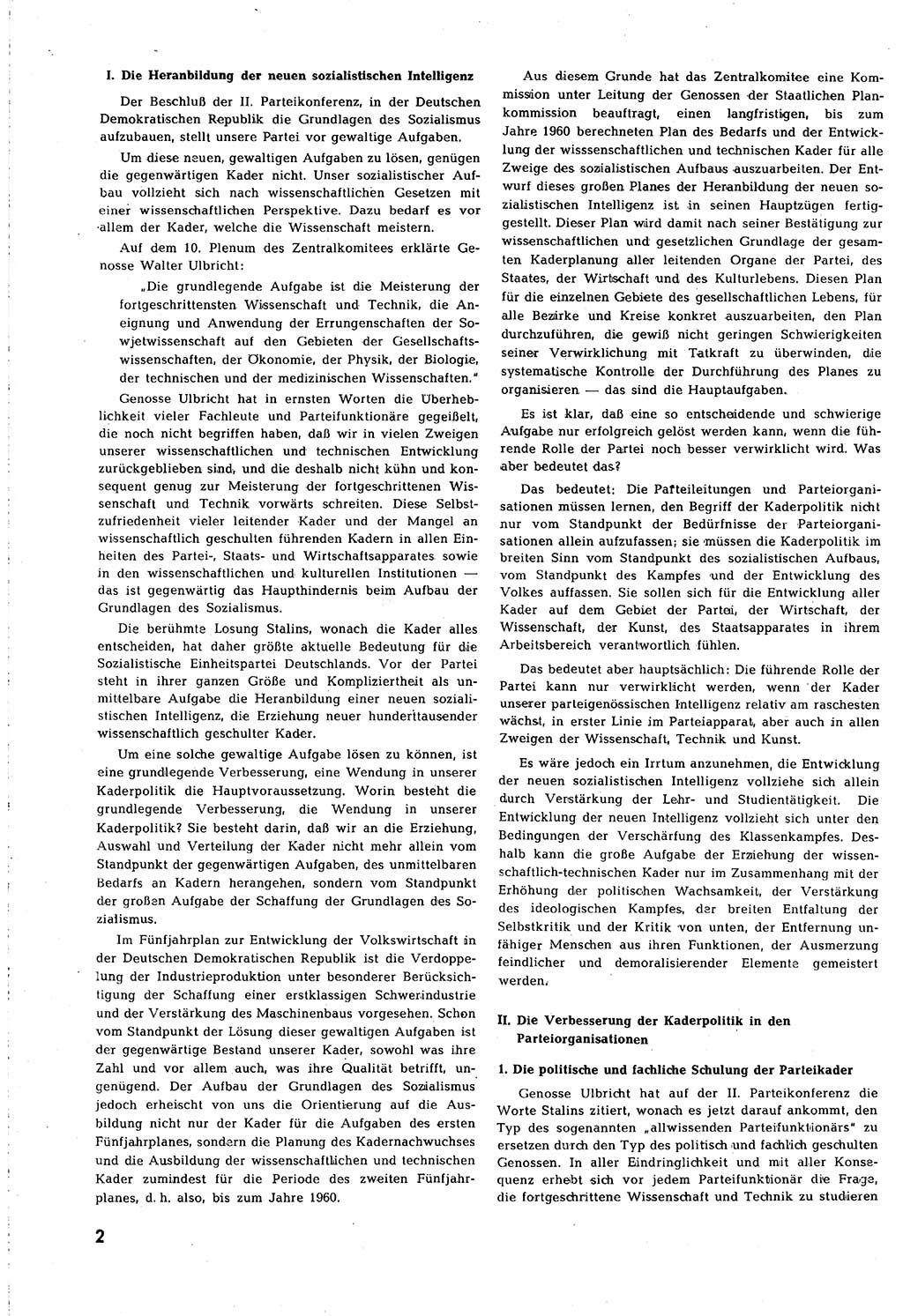 Neuer Weg (NW), Organ des Zentralkomitees (ZK) [Sozialistische Einheitspartei Deutschlands (SED)] für alle Parteiarbeiter, 8. Jahrgang [Deutsche Demokratische Republik (DDR)] 1953, Heft 10/2 (NW ZK SED DDR 1953, H. 10/2)