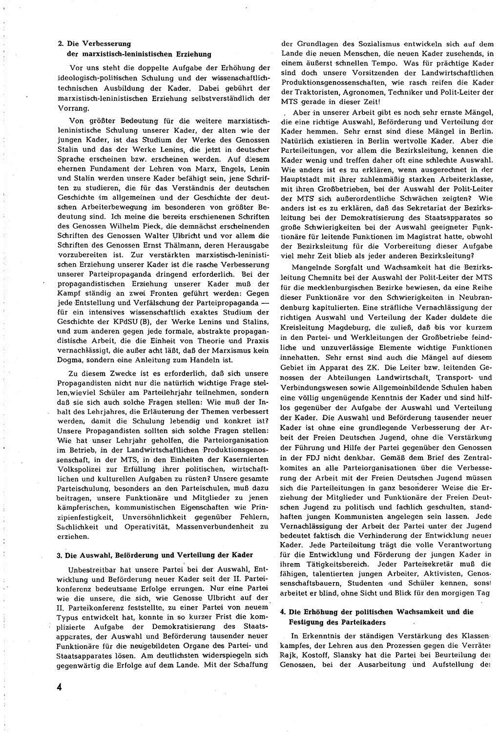 Neuer Weg (NW), Organ des Zentralkomitees (ZK) [Sozialistische Einheitspartei Deutschlands (SED)] für alle Parteiarbeiter, 8. Jahrgang [Deutsche Demokratische Republik (DDR)] 1953, Heft 10/4 (NW ZK SED DDR 1953, H. 10/4)