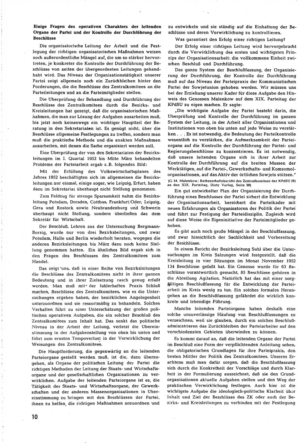 Neuer Weg (NW), Organ des Zentralkomitees (ZK) [Sozialistische Einheitspartei Deutschlands (SED)] für alle Parteiarbeiter, 8. Jahrgang [Deutsche Demokratische Republik (DDR)] 1953, Heft 10/10 (NW ZK SED DDR 1953, H. 10/10)