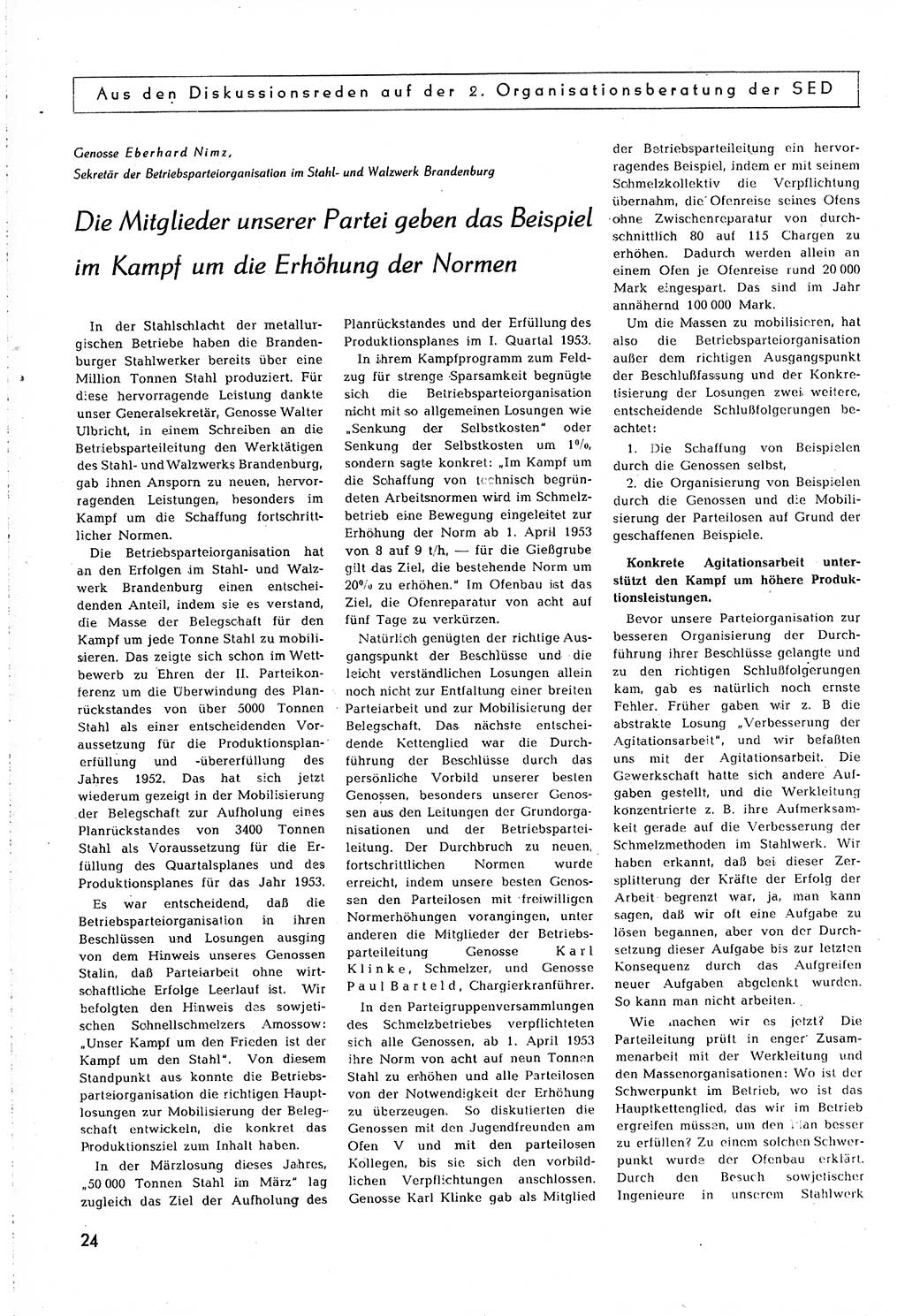 Neuer Weg (NW), Organ des Zentralkomitees (ZK) [Sozialistische Einheitspartei Deutschlands (SED)] für alle Parteiarbeiter, 8. Jahrgang [Deutsche Demokratische Republik (DDR)] 1953, Heft 10/24 (NW ZK SED DDR 1953, H. 10/24)