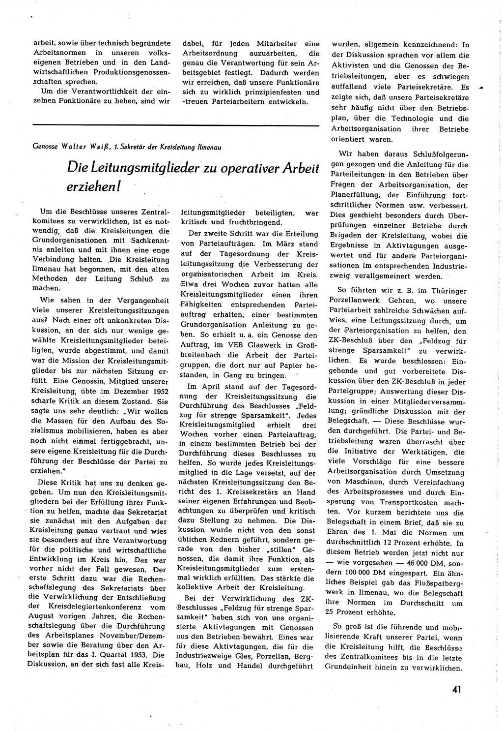 Neuer Weg (NW), Organ des Zentralkomitees (ZK) [Sozialistische Einheitspartei Deutschlands (SED)] für alle Parteiarbeiter, 8. Jahrgang [Deutsche Demokratische Republik (DDR)] 1953, Heft 10/41 (NW ZK SED DDR 1953, H. 10/41)