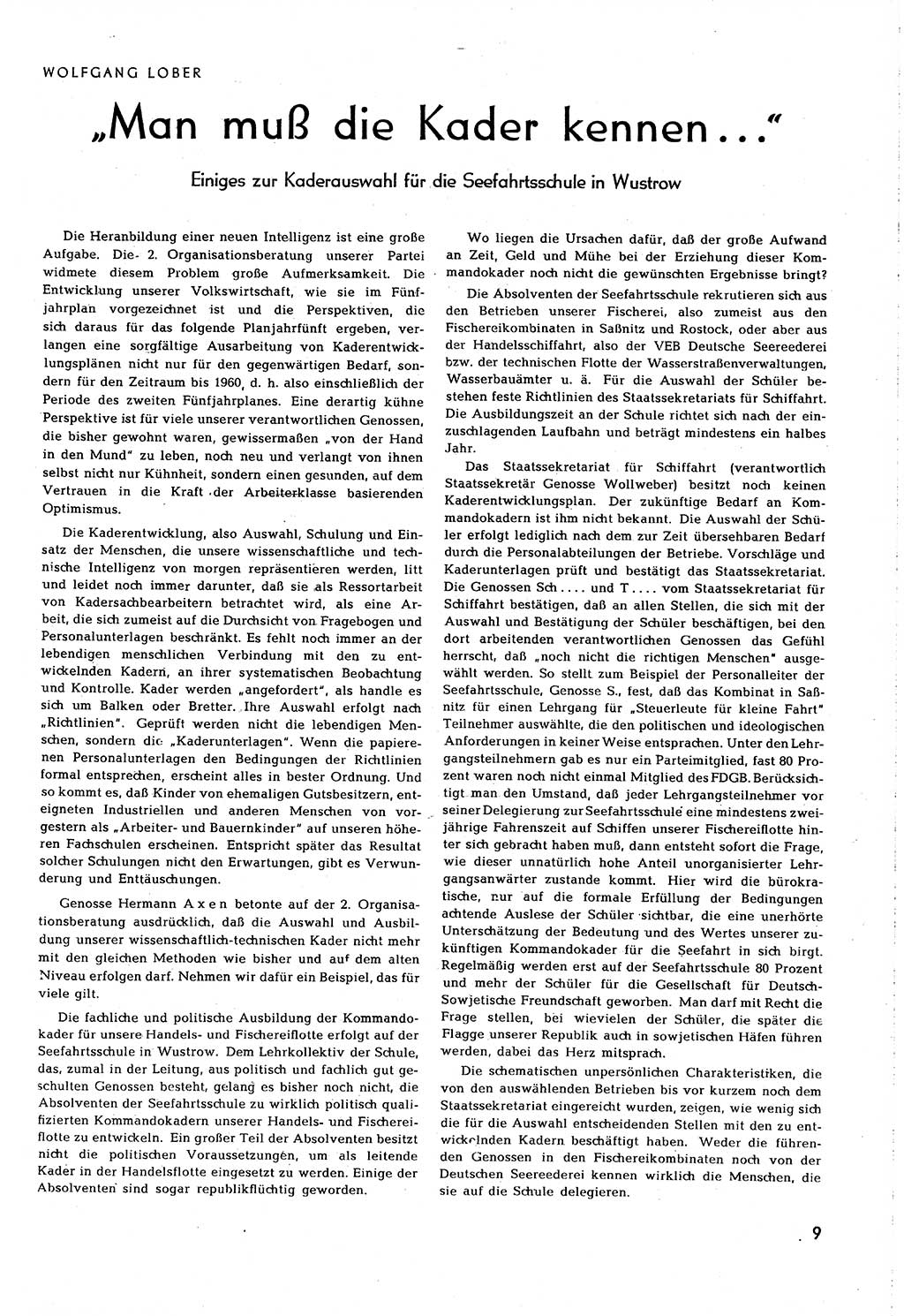 Neuer Weg (NW), Organ des Zentralkomitees (ZK) [Sozialistische Einheitspartei Deutschlands (SED)] für alle Parteiarbeiter, 8. Jahrgang [Deutsche Demokratische Republik (DDR)] 1953, Heft 11/9 (NW ZK SED DDR 1953, H. 11/9)