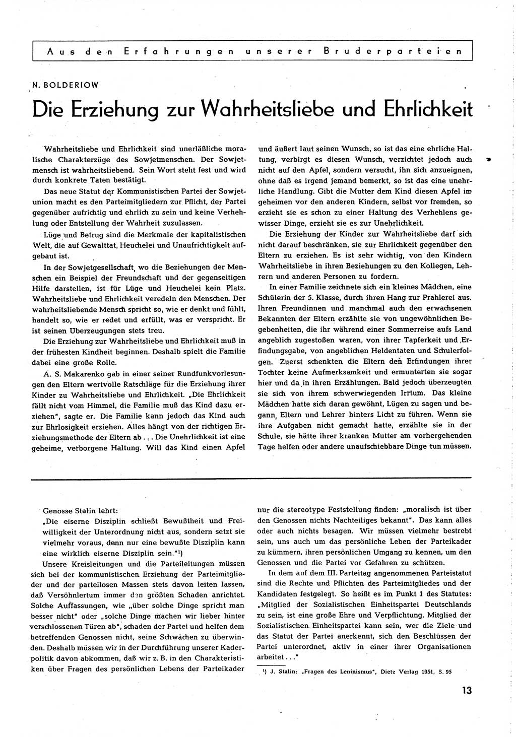 Neuer Weg (NW), Organ des Zentralkomitees (ZK) [Sozialistische Einheitspartei Deutschlands (SED)] für alle Parteiarbeiter, 8. Jahrgang [Deutsche Demokratische Republik (DDR)] 1953, Heft 11/13 (NW ZK SED DDR 1953, H. 11/13)