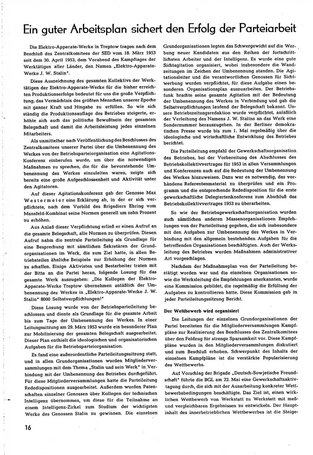 Neuer Weg (NW), Organ des Zentralkomitees (ZK) [Sozialistische Einheitspartei Deutschlands (SED)] für alle Parteiarbeiter, 8. Jahrgang [Deutsche Demokratische Republik (DDR)] 1953, Heft 11/16 (NW ZK SED DDR 1953, H. 11/16)