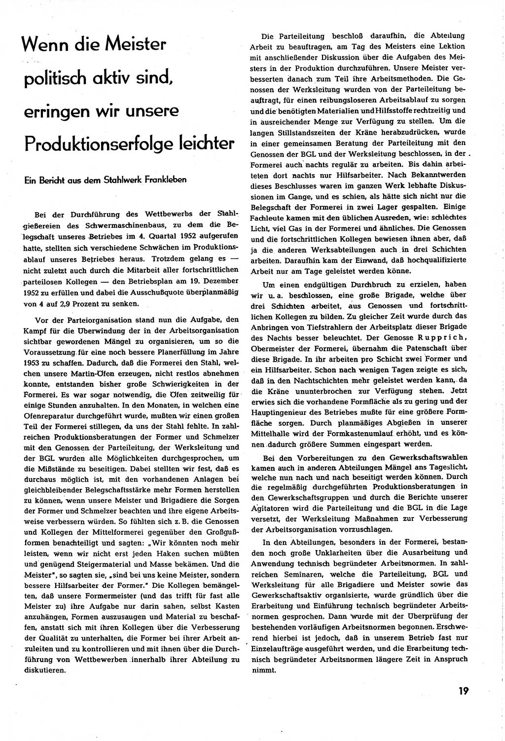 Neuer Weg (NW), Organ des Zentralkomitees (ZK) [Sozialistische Einheitspartei Deutschlands (SED)] für alle Parteiarbeiter, 8. Jahrgang [Deutsche Demokratische Republik (DDR)] 1953, Heft 11/19 (NW ZK SED DDR 1953, H. 11/19)