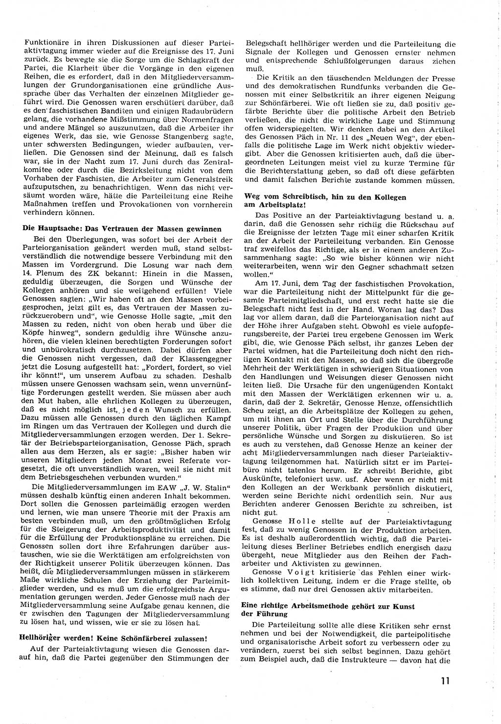Neuer Weg (NW), Organ des Zentralkomitees (ZK) [Sozialistische Einheitspartei Deutschlands (SED)] für alle Parteiarbeiter, 8. Jahrgang [Deutsche Demokratische Republik (DDR)] 1953, Heft 12/11 (NW ZK SED DDR 1953, H. 12/11)