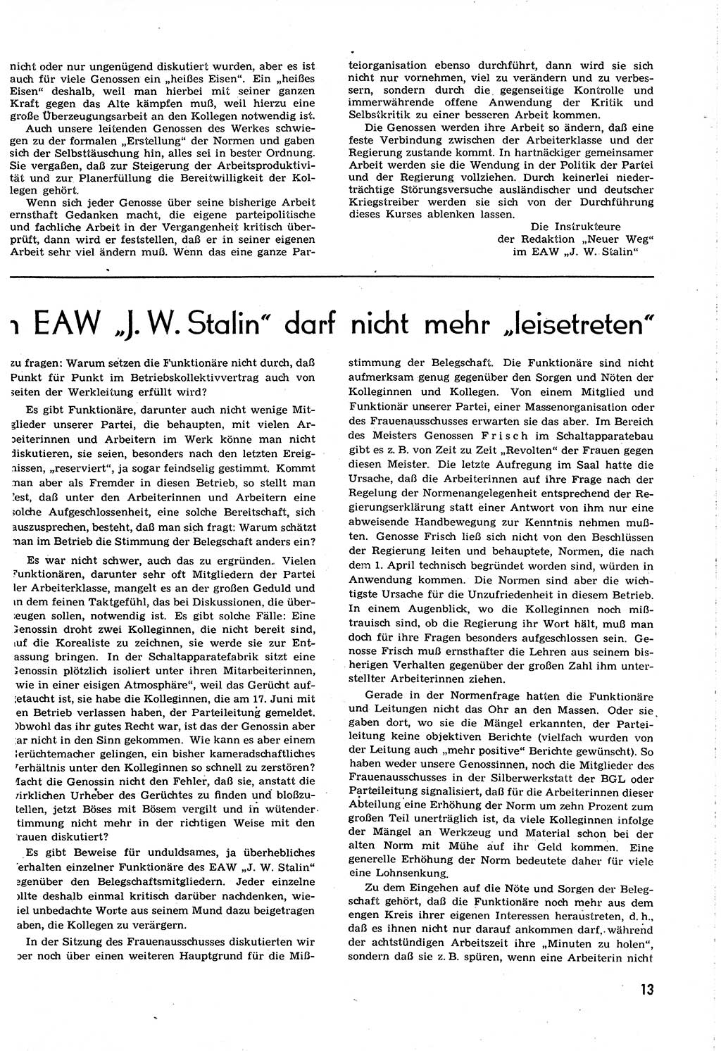 Neuer Weg (NW), Organ des Zentralkomitees (ZK) [Sozialistische Einheitspartei Deutschlands (SED)] für alle Parteiarbeiter, 8. Jahrgang [Deutsche Demokratische Republik (DDR)] 1953, Heft 12/13 (NW ZK SED DDR 1953, H. 12/13)