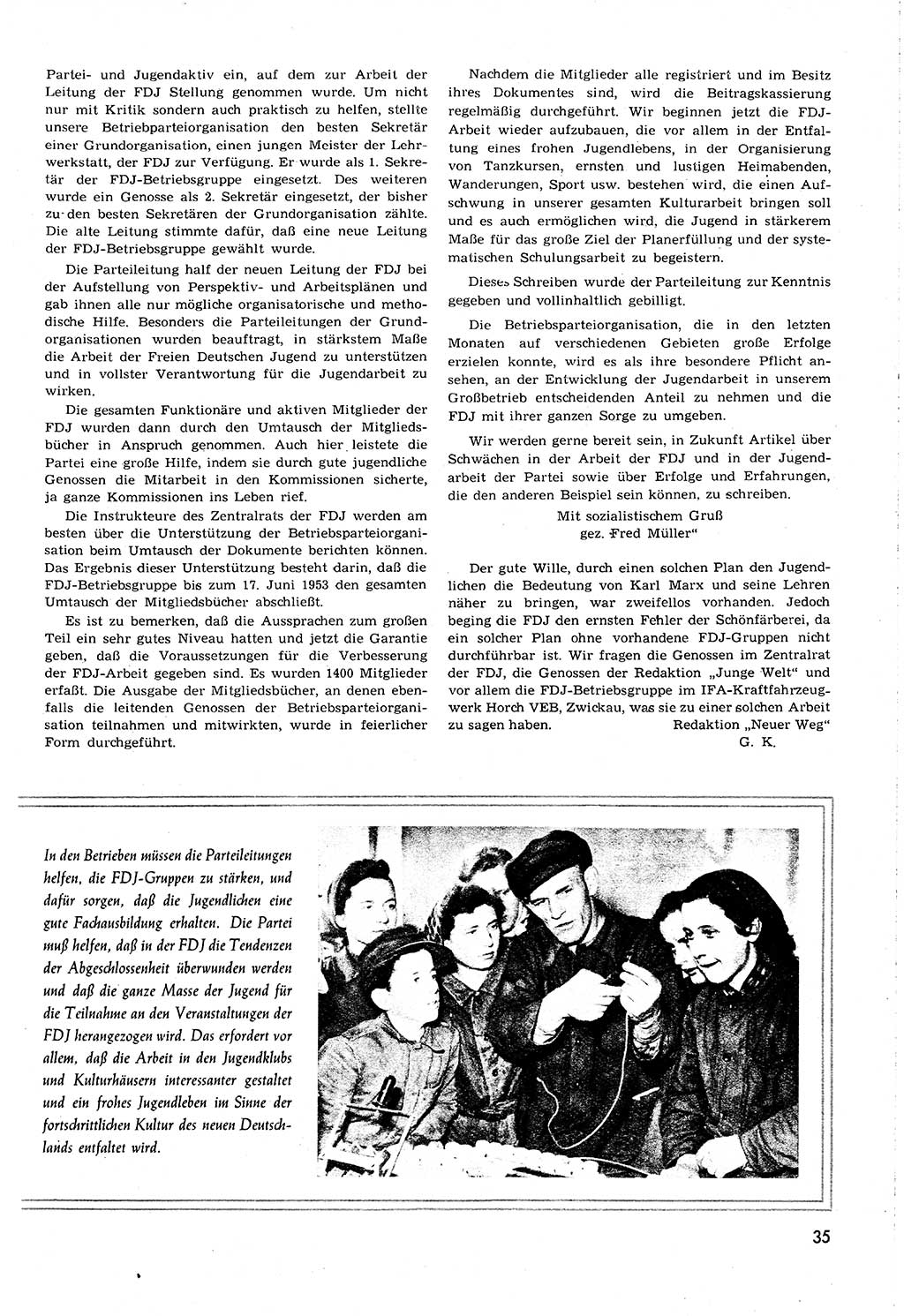 Neuer Weg (NW), Organ des Zentralkomitees (ZK) [Sozialistische Einheitspartei Deutschlands (SED)] für alle Parteiarbeiter, 8. Jahrgang [Deutsche Demokratische Republik (DDR)] 1953, Heft 12/35 (NW ZK SED DDR 1953, H. 12/35)