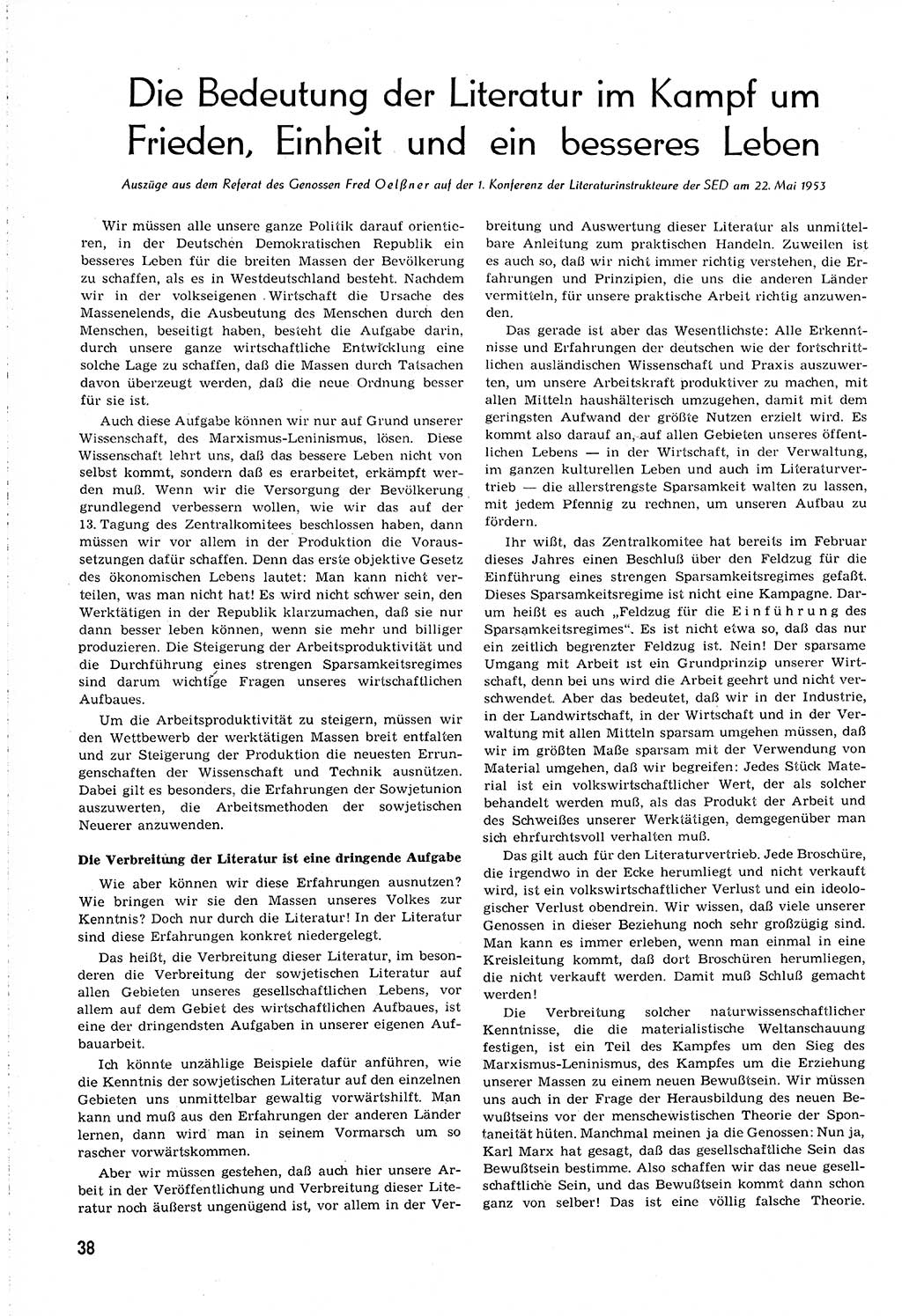 Neuer Weg (NW), Organ des Zentralkomitees (ZK) [Sozialistische Einheitspartei Deutschlands (SED)] für alle Parteiarbeiter, 8. Jahrgang [Deutsche Demokratische Republik (DDR)] 1953, Heft 12/38 (NW ZK SED DDR 1953, H. 12/38)