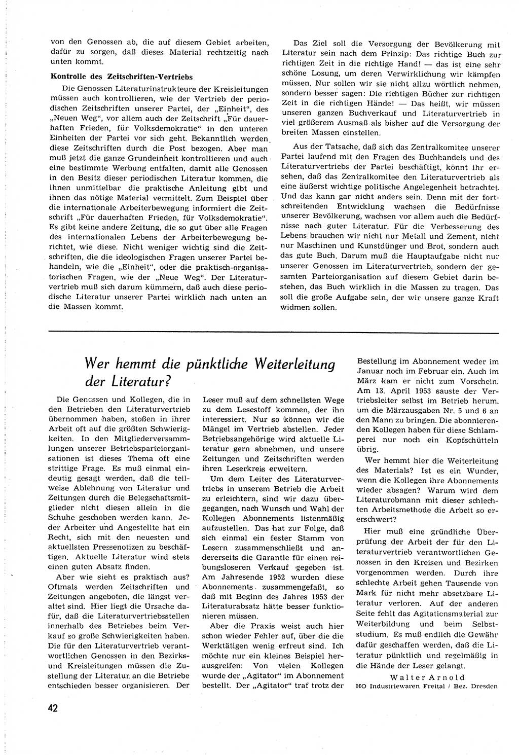 Neuer Weg (NW), Organ des Zentralkomitees (ZK) [Sozialistische Einheitspartei Deutschlands (SED)] für alle Parteiarbeiter, 8. Jahrgang [Deutsche Demokratische Republik (DDR)] 1953, Heft 12/42 (NW ZK SED DDR 1953, H. 12/42)