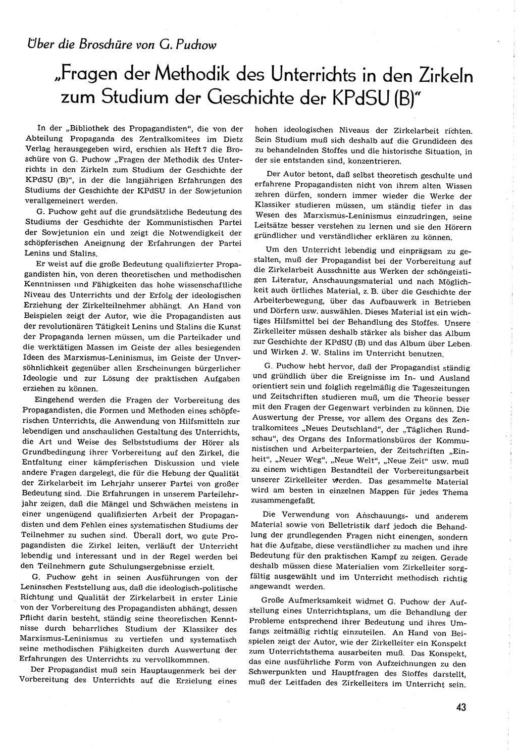 Neuer Weg (NW), Organ des Zentralkomitees (ZK) [Sozialistische Einheitspartei Deutschlands (SED)] für alle Parteiarbeiter, 8. Jahrgang [Deutsche Demokratische Republik (DDR)] 1953, Heft 12/43 (NW ZK SED DDR 1953, H. 12/43)