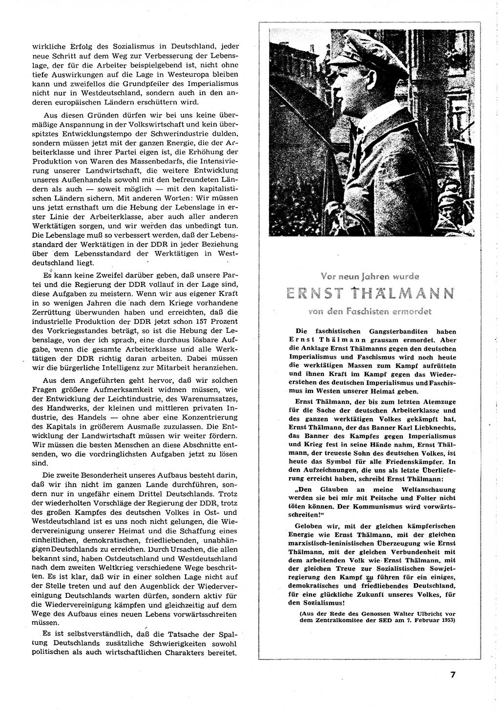 Neuer Weg (NW), Organ des Zentralkomitees (ZK) [Sozialistische Einheitspartei Deutschlands (SED)] für alle Parteiarbeiter, 8. Jahrgang [Deutsche Demokratische Republik (DDR)] 1953, Heft 14/7 (NW ZK SED DDR 1953, H. 14/7)