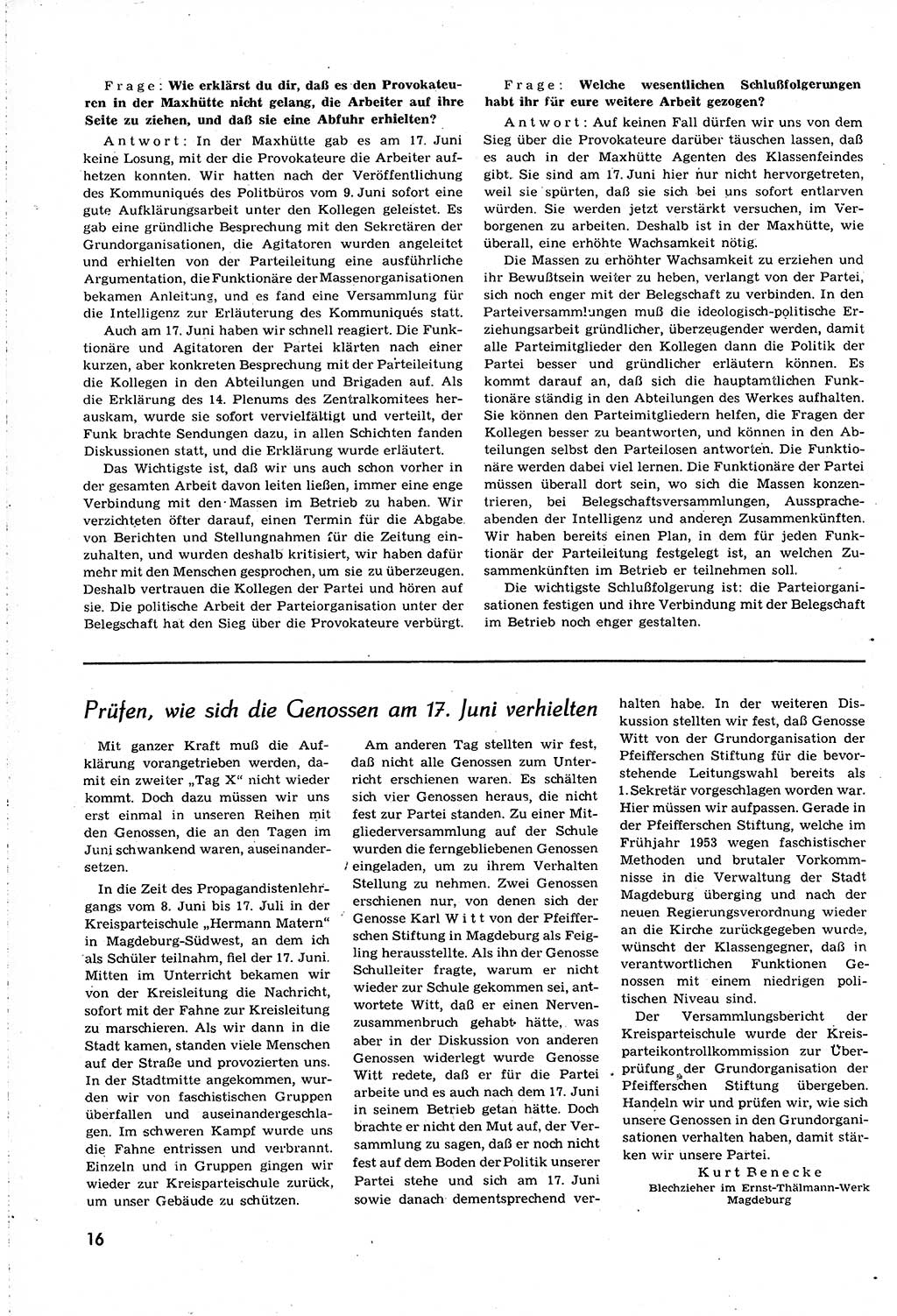 Neuer Weg (NW), Organ des Zentralkomitees (ZK) [Sozialistische Einheitspartei Deutschlands (SED)] für alle Parteiarbeiter, 8. Jahrgang [Deutsche Demokratische Republik (DDR)] 1953, Heft 14/16 (NW ZK SED DDR 1953, H. 14/16)