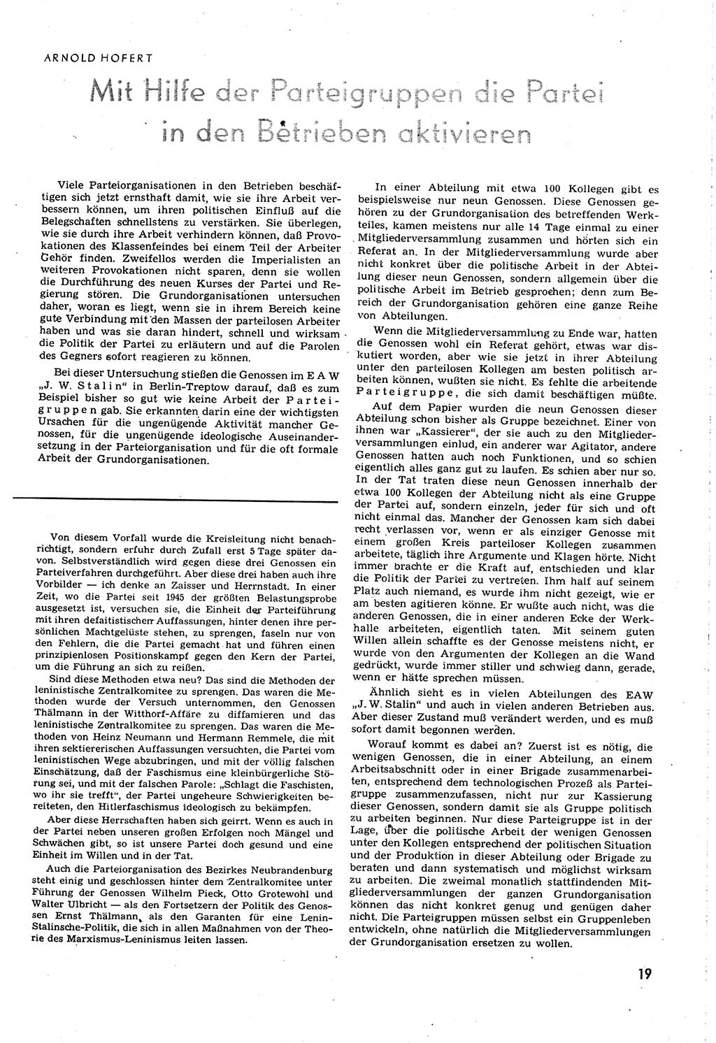 Neuer Weg (NW), Organ des Zentralkomitees (ZK) [Sozialistische Einheitspartei Deutschlands (SED)] für alle Parteiarbeiter, 8. Jahrgang [Deutsche Demokratische Republik (DDR)] 1953, Heft 14/19 (NW ZK SED DDR 1953, H. 14/19)