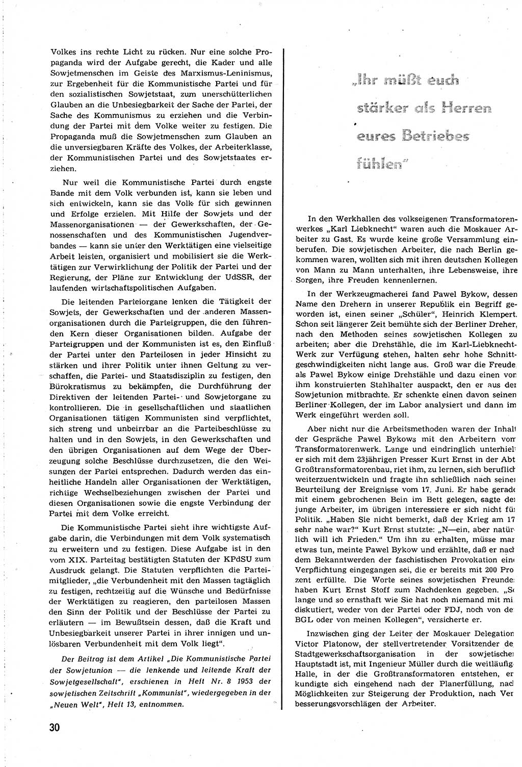 Neuer Weg (NW), Organ des Zentralkomitees (ZK) [Sozialistische Einheitspartei Deutschlands (SED)] für alle Parteiarbeiter, 8. Jahrgang [Deutsche Demokratische Republik (DDR)] 1953, Heft 14/30 (NW ZK SED DDR 1953, H. 14/30)