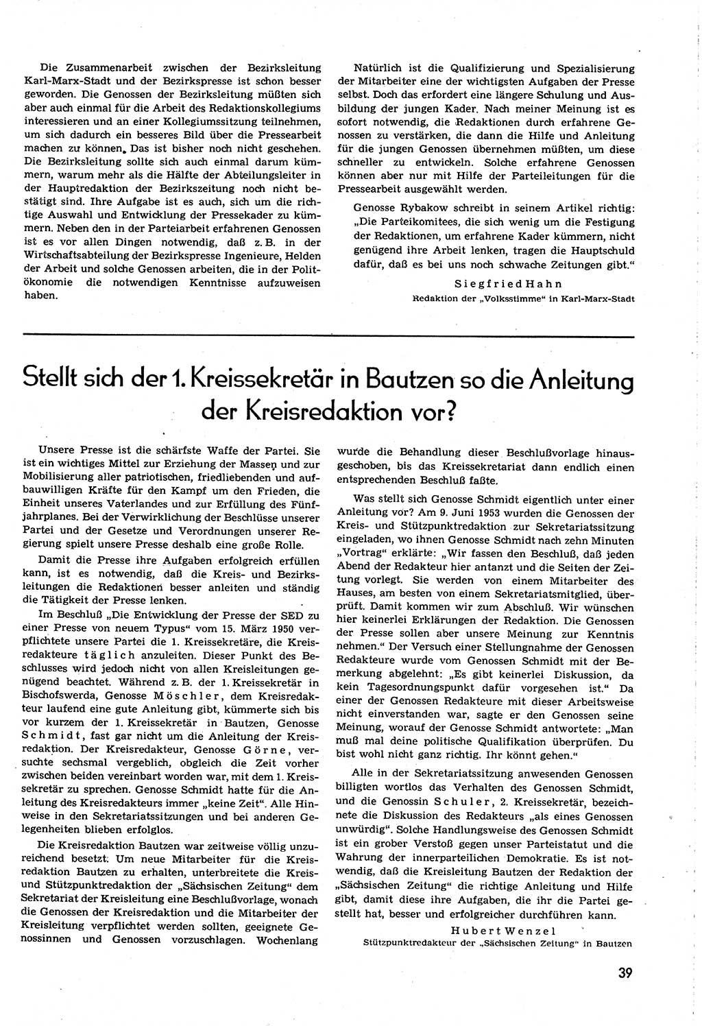 Neuer Weg (NW), Organ des Zentralkomitees (ZK) [Sozialistische Einheitspartei Deutschlands (SED)] für alle Parteiarbeiter, 8. Jahrgang [Deutsche Demokratische Republik (DDR)] 1953, Heft 14/39 (NW ZK SED DDR 1953, H. 14/39)