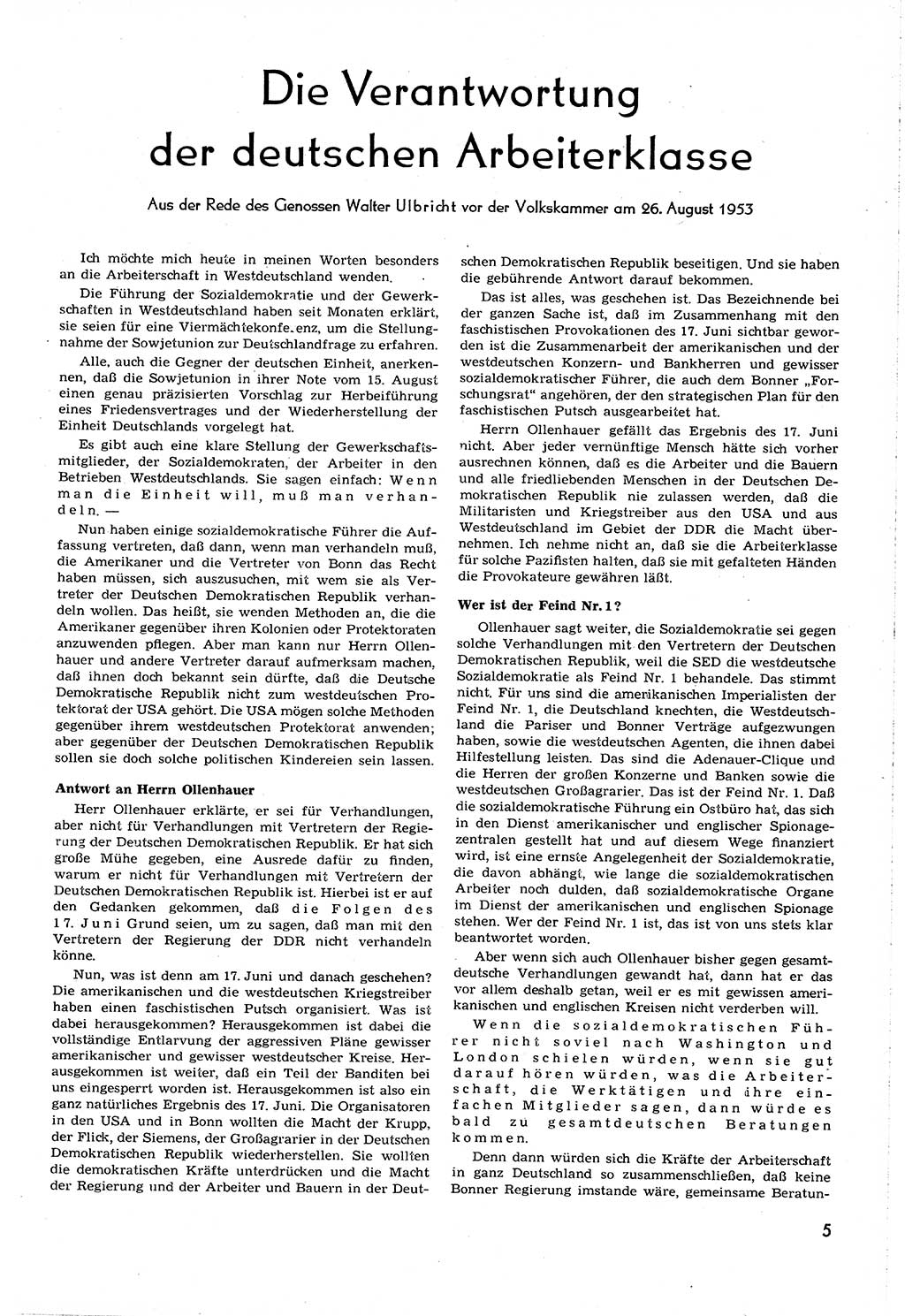 Neuer Weg (NW), Organ des Zentralkomitees (ZK) [Sozialistische Einheitspartei Deutschlands (SED)] für alle Parteiarbeiter, 8. Jahrgang [Deutsche Demokratische Republik (DDR)] 1953, Heft 16/5 (NW ZK SED DDR 1953, H. 16/5)