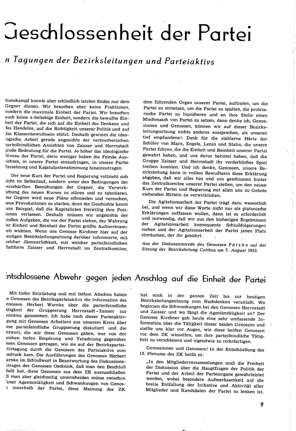 Neuer Weg (NW), Organ des Zentralkomitees (ZK) [Sozialistische Einheitspartei Deutschlands (SED)] für alle Parteiarbeiter, 8. Jahrgang [Deutsche Demokratische Republik (DDR)] 1953, Heft 16/9 (NW ZK SED DDR 1953, H. 16/9)