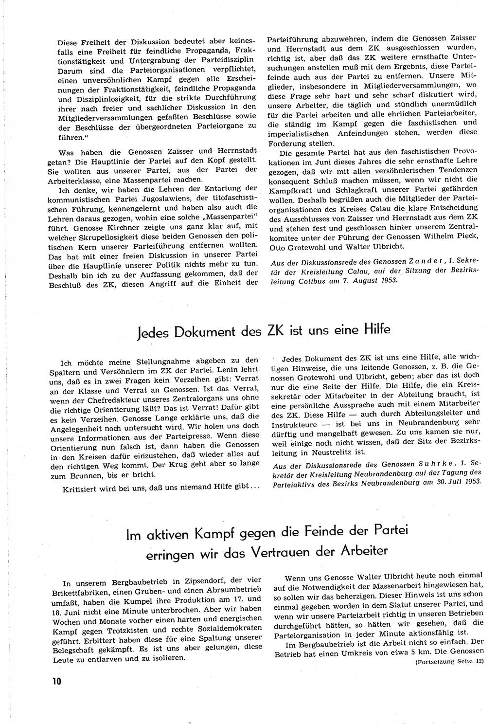 Neuer Weg (NW), Organ des Zentralkomitees (ZK) [Sozialistische Einheitspartei Deutschlands (SED)] für alle Parteiarbeiter, 8. Jahrgang [Deutsche Demokratische Republik (DDR)] 1953, Heft 16/10 (NW ZK SED DDR 1953, H. 16/10)