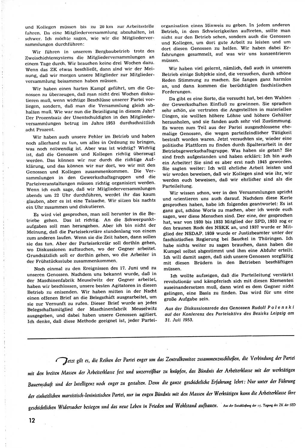 Neuer Weg (NW), Organ des Zentralkomitees (ZK) [Sozialistische Einheitspartei Deutschlands (SED)] für alle Parteiarbeiter, 8. Jahrgang [Deutsche Demokratische Republik (DDR)] 1953, Heft 16/12 (NW ZK SED DDR 1953, H. 16/12)