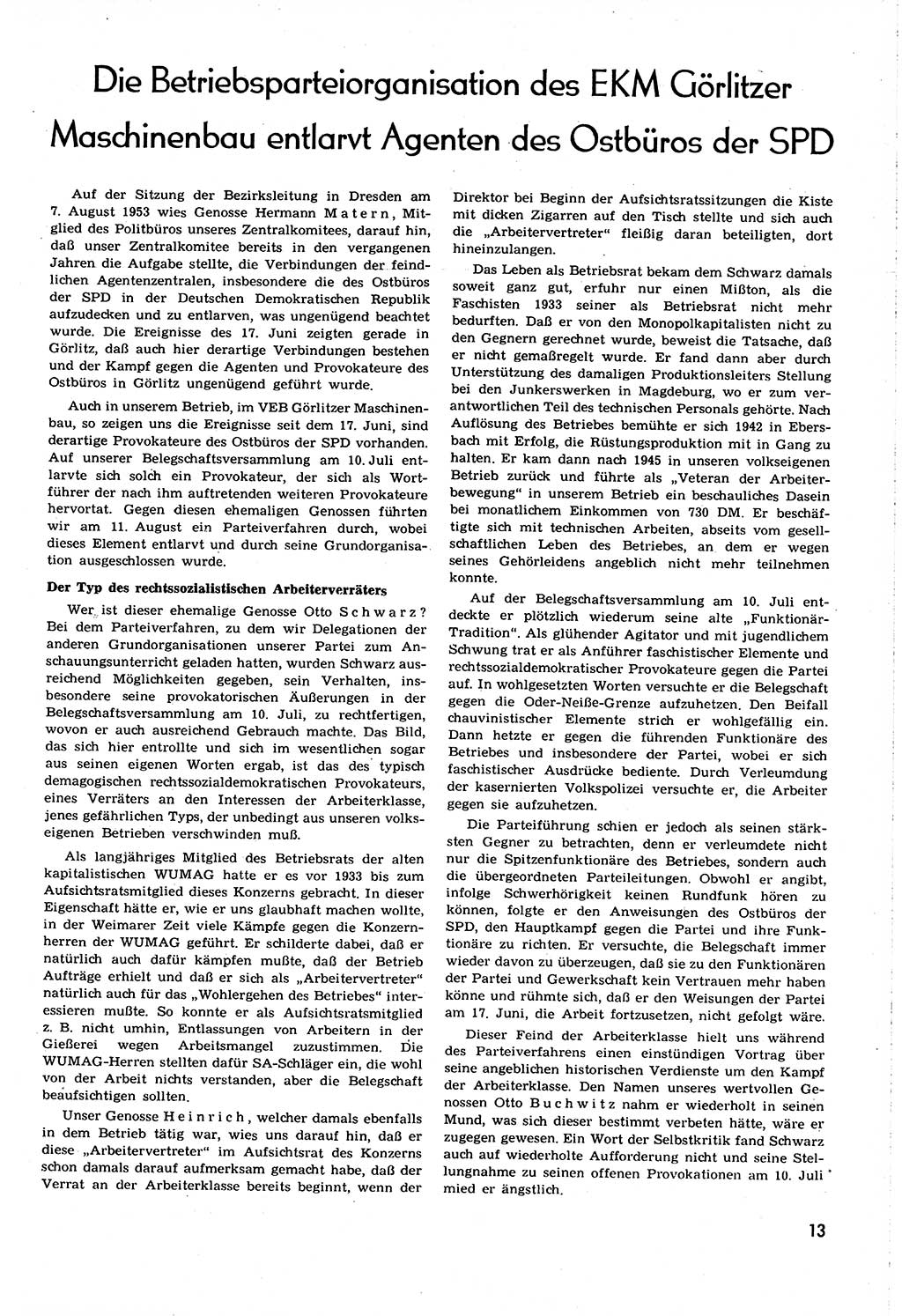 Neuer Weg (NW), Organ des Zentralkomitees (ZK) [Sozialistische Einheitspartei Deutschlands (SED)] für alle Parteiarbeiter, 8. Jahrgang [Deutsche Demokratische Republik (DDR)] 1953, Heft 16/13 (NW ZK SED DDR 1953, H. 16/13)