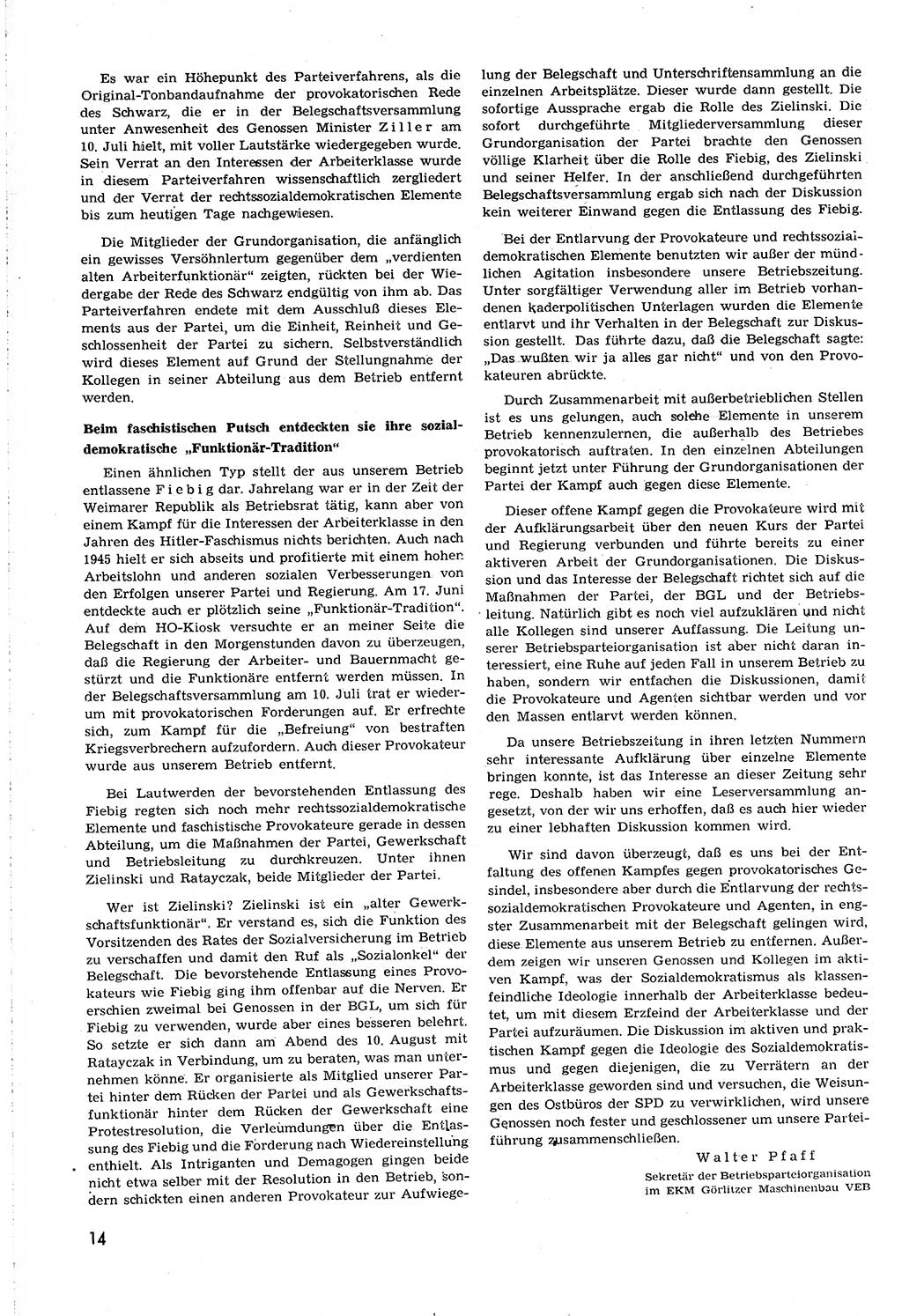 Neuer Weg (NW), Organ des Zentralkomitees (ZK) [Sozialistische Einheitspartei Deutschlands (SED)] für alle Parteiarbeiter, 8. Jahrgang [Deutsche Demokratische Republik (DDR)] 1953, Heft 16/14 (NW ZK SED DDR 1953, H. 16/14)