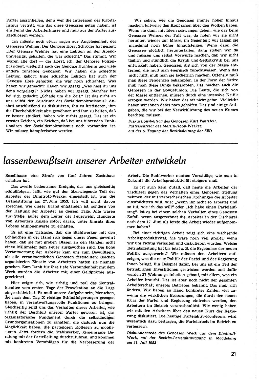 Neuer Weg (NW), Organ des Zentralkomitees (ZK) [Sozialistische Einheitspartei Deutschlands (SED)] für alle Parteiarbeiter, 8. Jahrgang [Deutsche Demokratische Republik (DDR)] 1953, Heft 16/21 (NW ZK SED DDR 1953, H. 16/21)