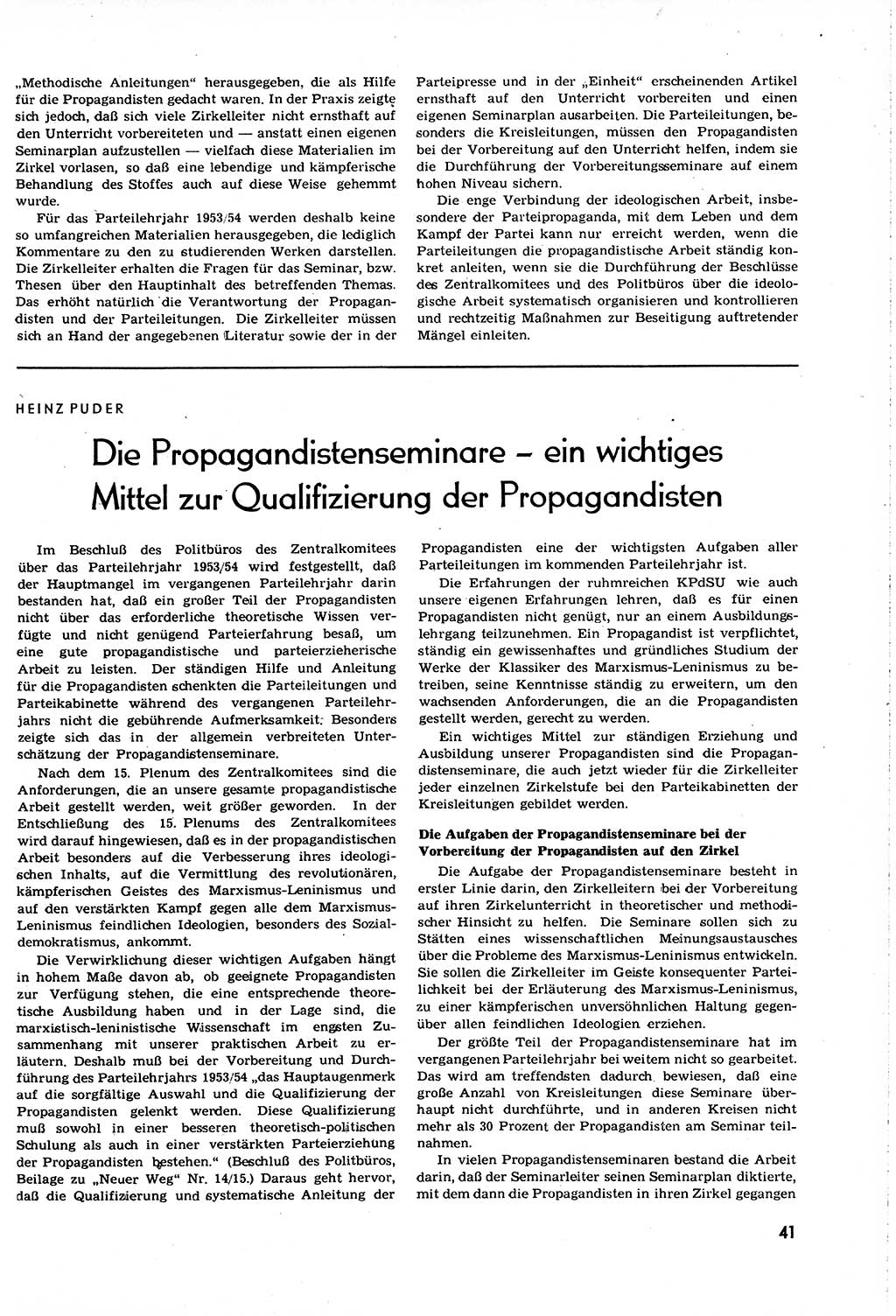 Neuer Weg (NW), Organ des Zentralkomitees (ZK) [Sozialistische Einheitspartei Deutschlands (SED)] für alle Parteiarbeiter, 8. Jahrgang [Deutsche Demokratische Republik (DDR)] 1953, Heft 16/41 (NW ZK SED DDR 1953, H. 16/41)