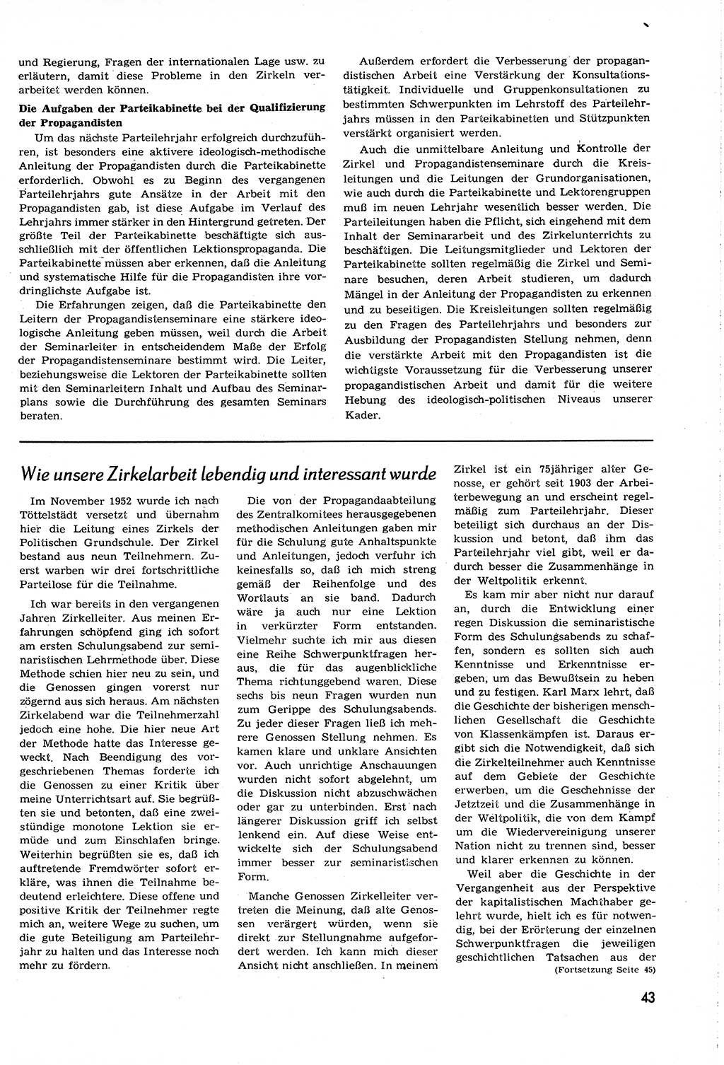 Neuer Weg (NW), Organ des Zentralkomitees (ZK) [Sozialistische Einheitspartei Deutschlands (SED)] für alle Parteiarbeiter, 8. Jahrgang [Deutsche Demokratische Republik (DDR)] 1953, Heft 16/43 (NW ZK SED DDR 1953, H. 16/43)