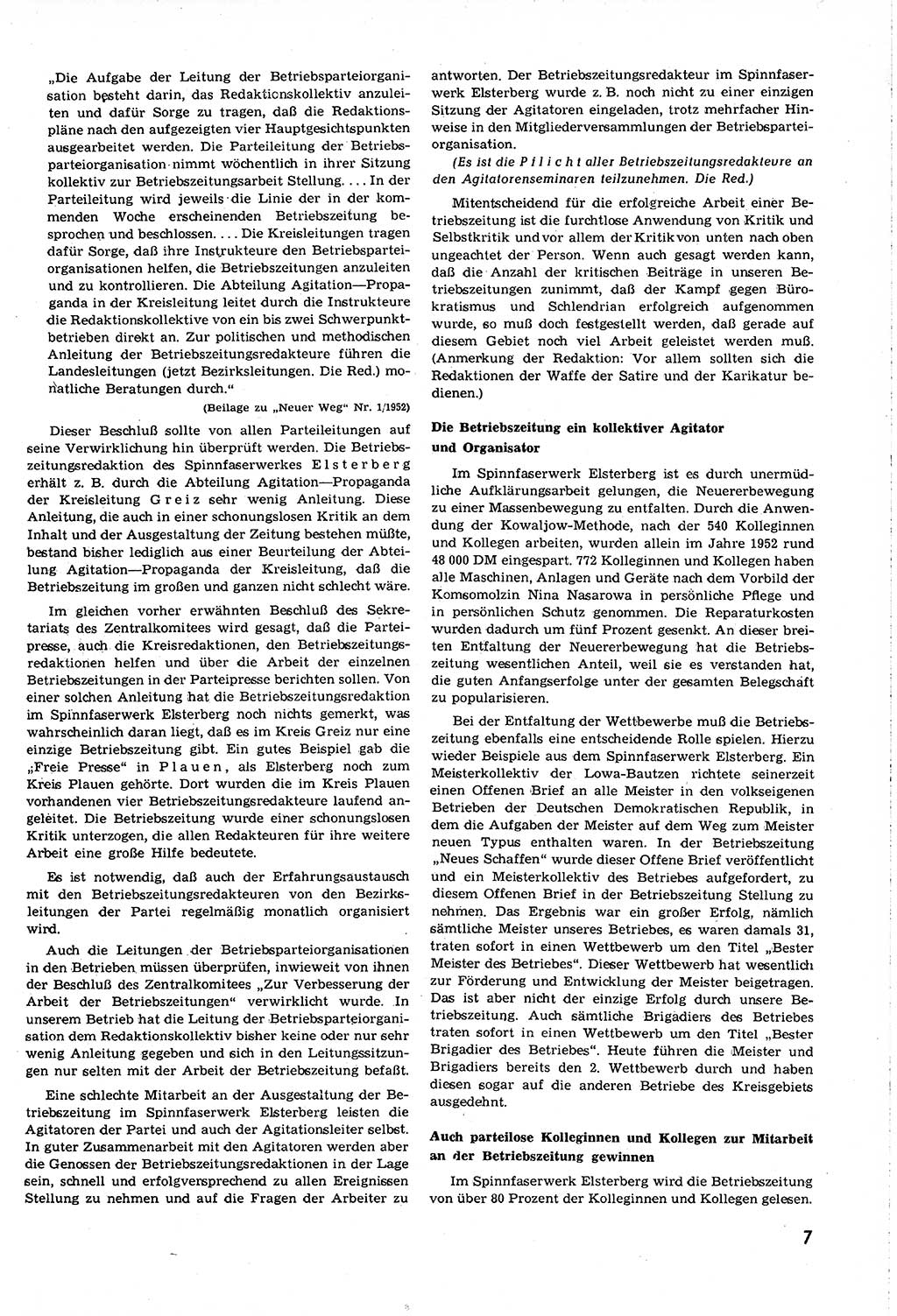 Neuer Weg (NW), Organ des Zentralkomitees (ZK) [Sozialistische Einheitspartei Deutschlands (SED)] für alle Parteiarbeiter, 8. Jahrgang [Deutsche Demokratische Republik (DDR)] 1953, Heft 17/7 (NW ZK SED DDR 1953, H. 17/7)