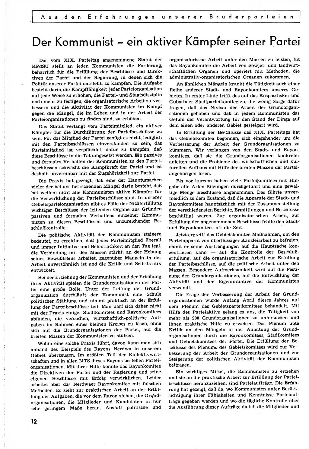 Neuer Weg (NW), Organ des Zentralkomitees (ZK) [Sozialistische Einheitspartei Deutschlands (SED)] für alle Parteiarbeiter, 8. Jahrgang [Deutsche Demokratische Republik (DDR)] 1953, Heft 17/12 (NW ZK SED DDR 1953, H. 17/12)