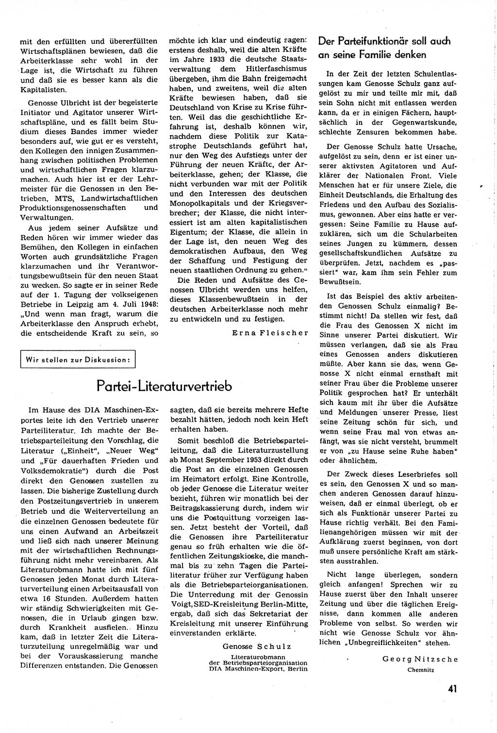 Neuer Weg (NW), Organ des Zentralkomitees (ZK) [Sozialistische Einheitspartei Deutschlands (SED)] für alle Parteiarbeiter, 8. Jahrgang [Deutsche Demokratische Republik (DDR)] 1953, Heft 17/41 (NW ZK SED DDR 1953, H. 17/41)