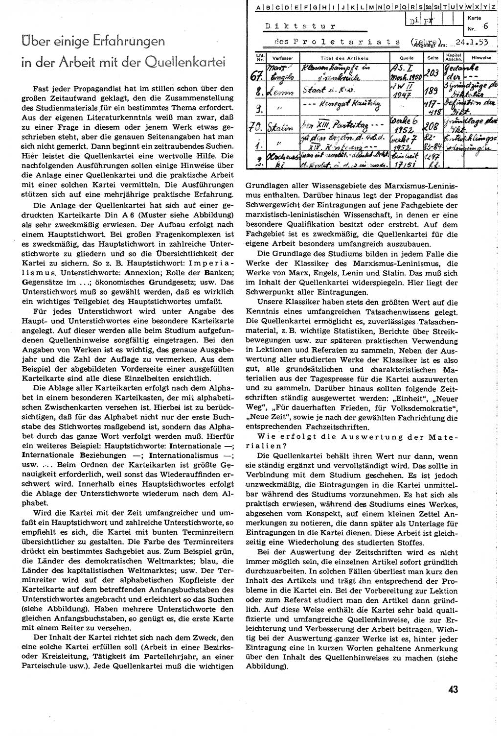 Neuer Weg (NW), Organ des Zentralkomitees (ZK) [Sozialistische Einheitspartei Deutschlands (SED)] für alle Parteiarbeiter, 8. Jahrgang [Deutsche Demokratische Republik (DDR)] 1953, Heft 17/43 (NW ZK SED DDR 1953, H. 17/43)